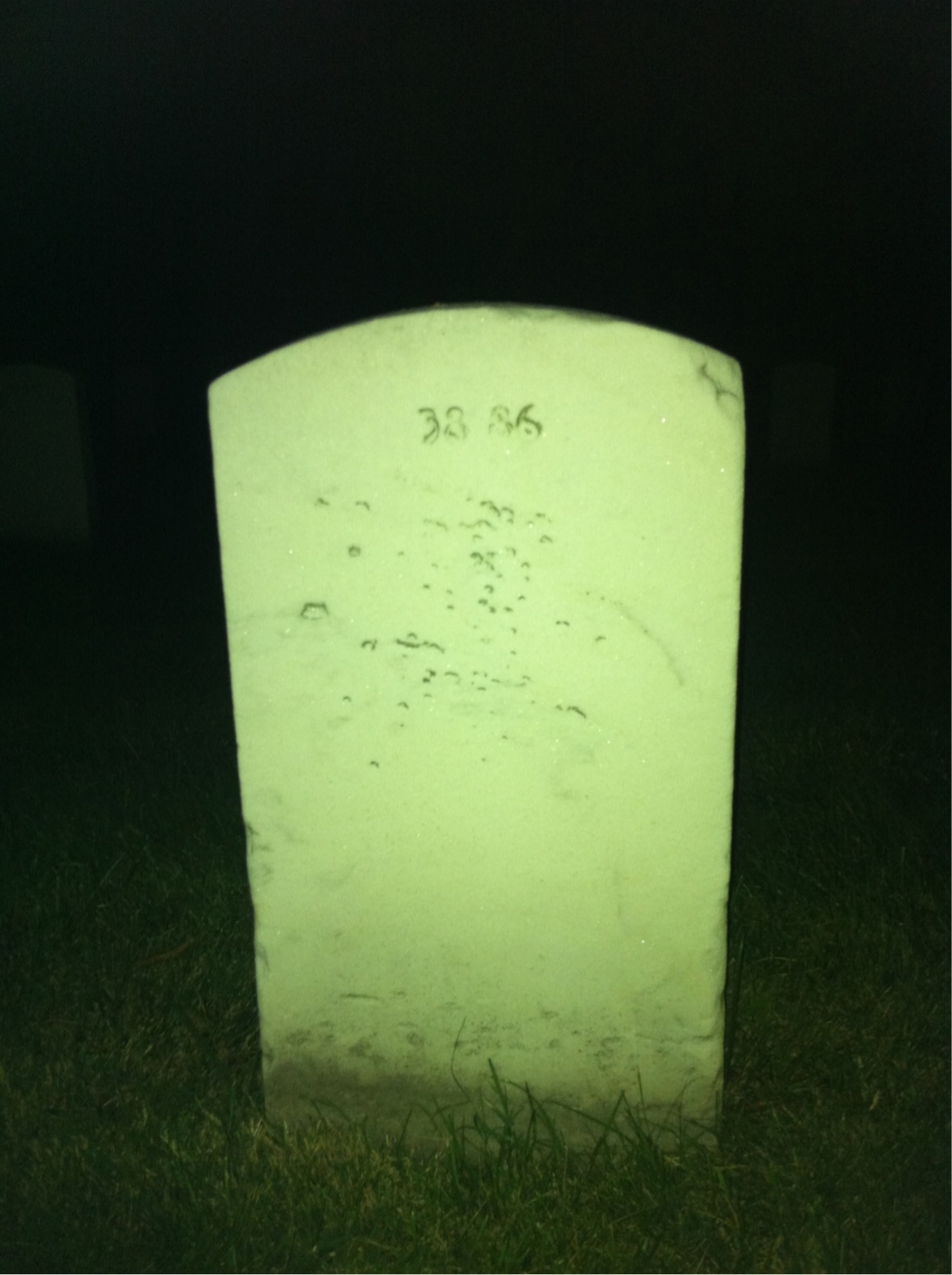 Back of headstone — Fred Boswell