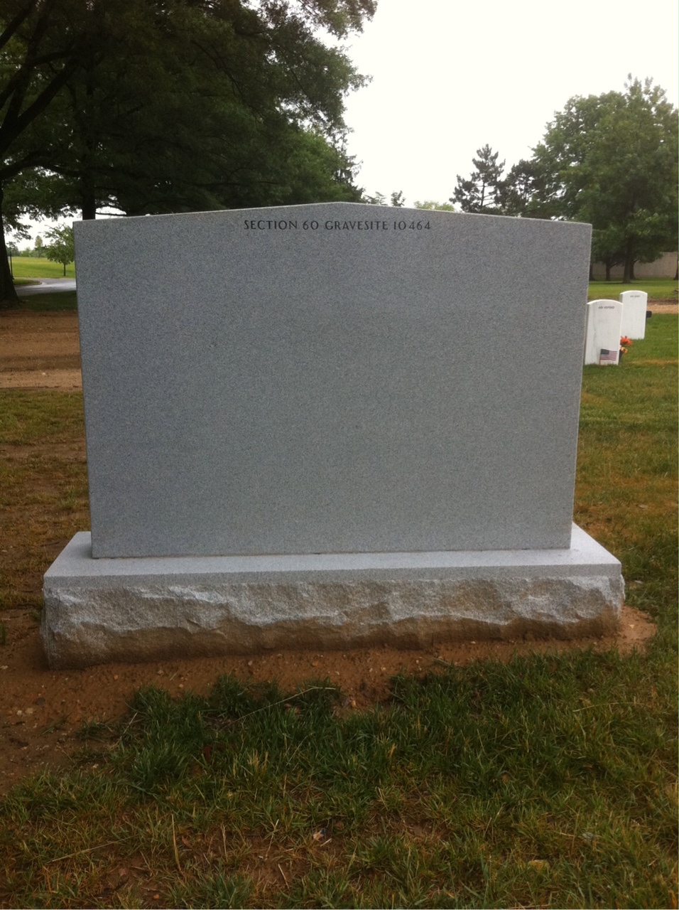 Back of headstone — Roger Muchnick