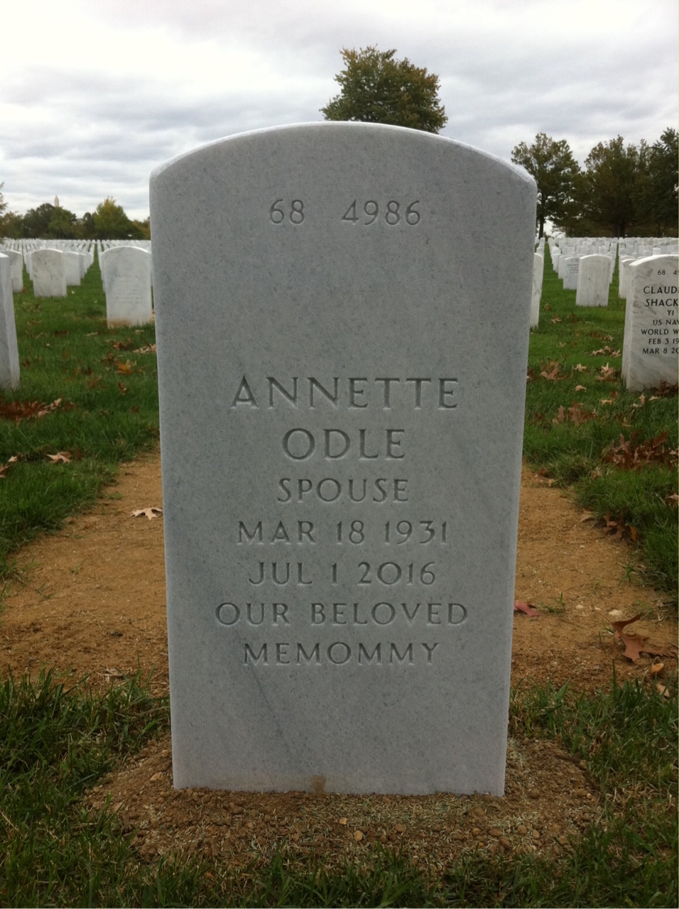 Back of headstone — Rodger Duke