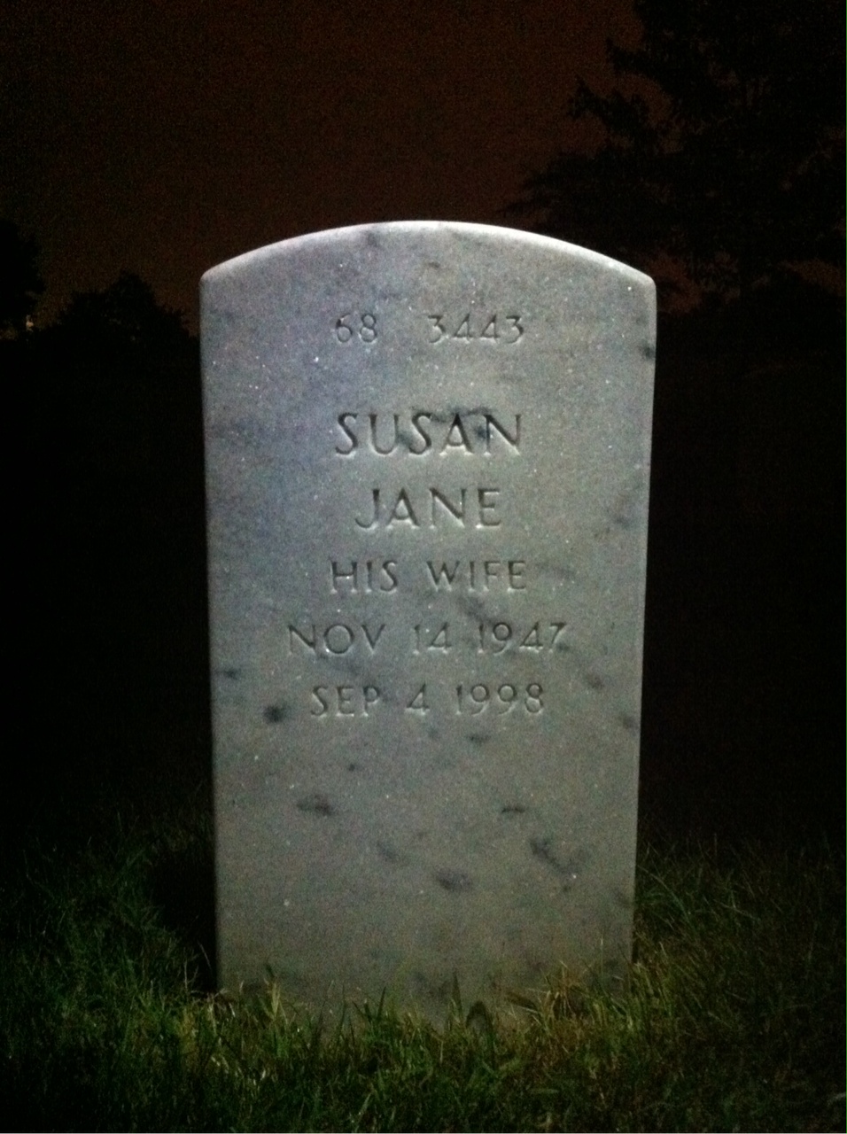 Back of headstone — David Tau
