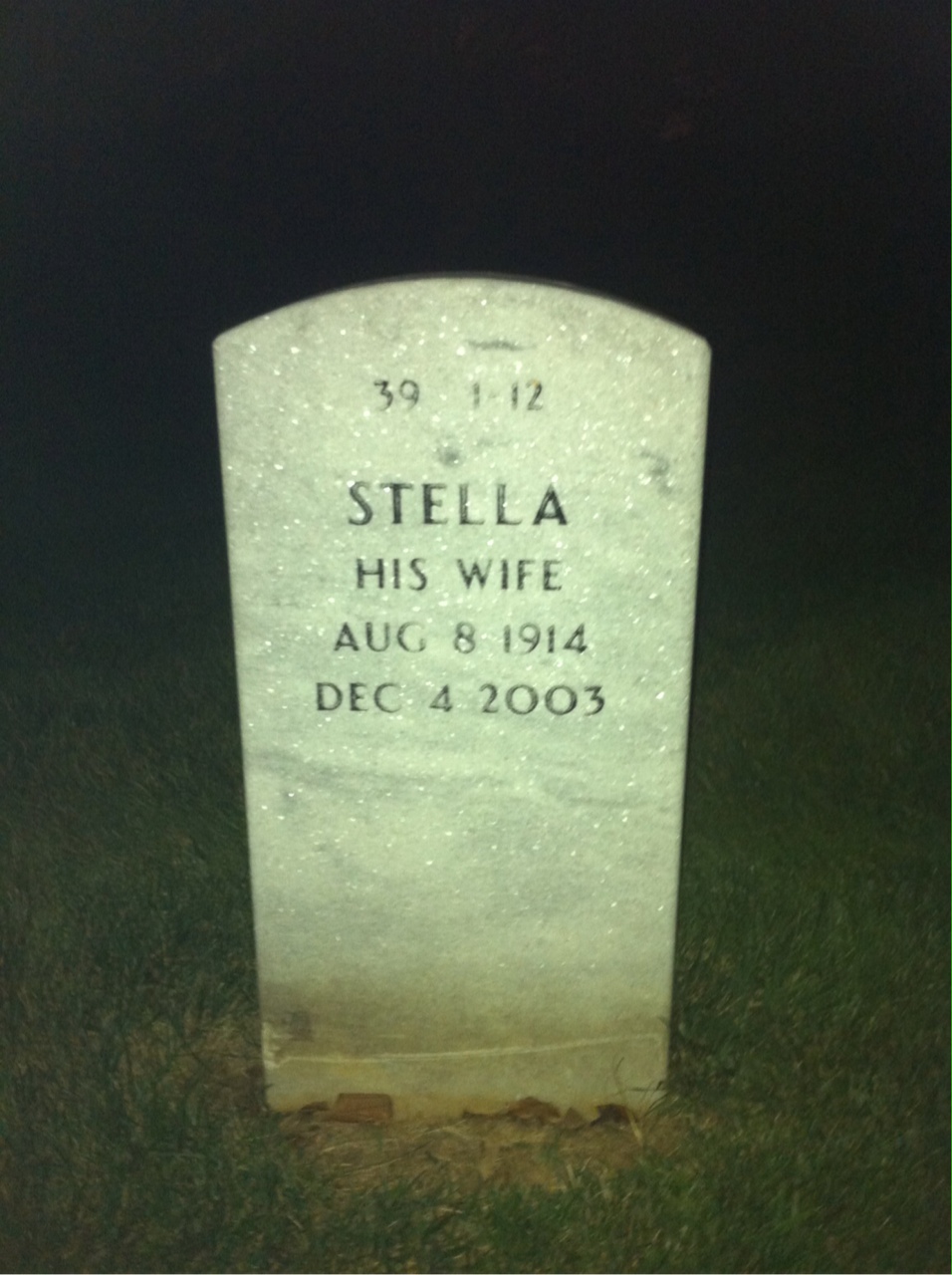 Back of headstone — Vincent Wiencek