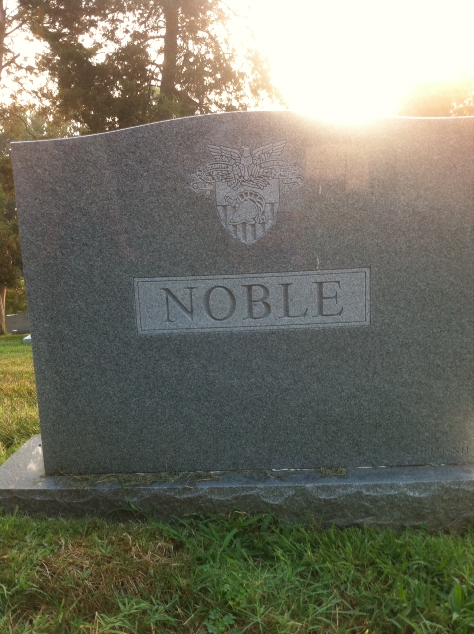 Back of headstone — Charles Noble