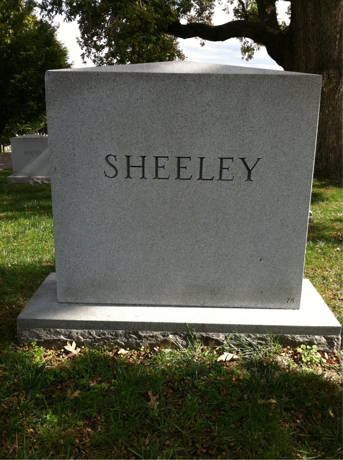 Back of headstone — William Robert Sheeley