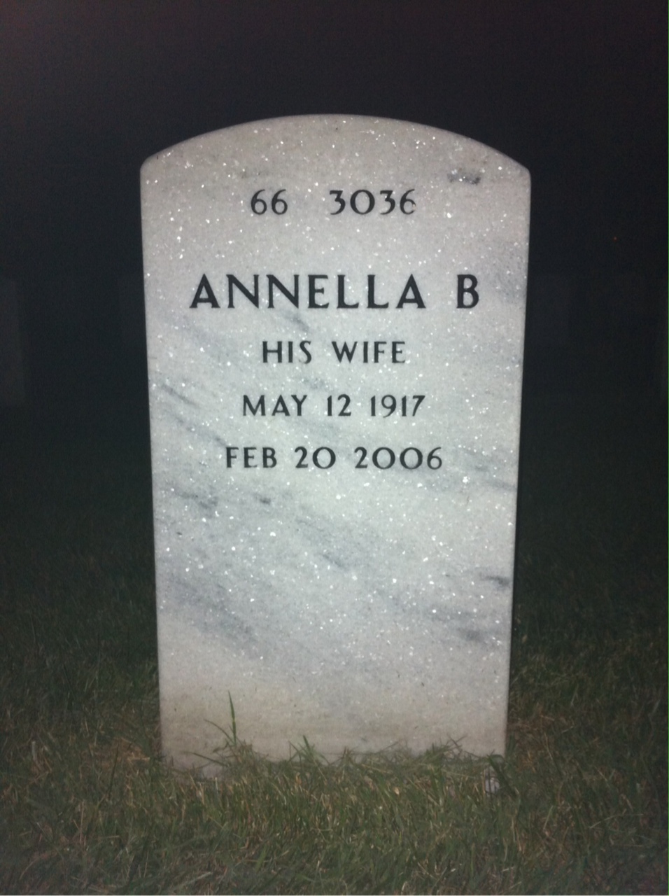 Back of headstone — Max Sartori