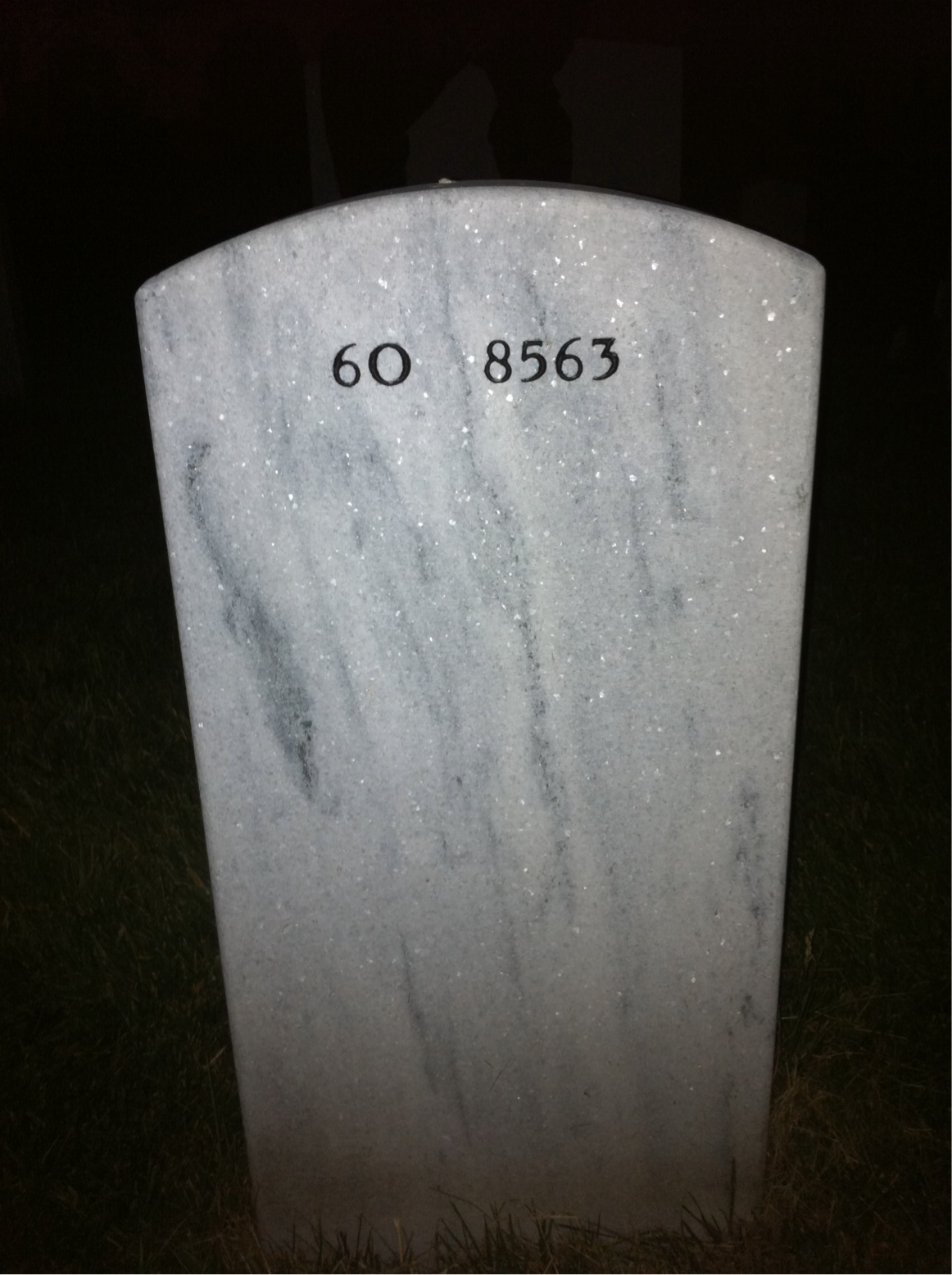 Back of headstone — Jerald Whisenhunt