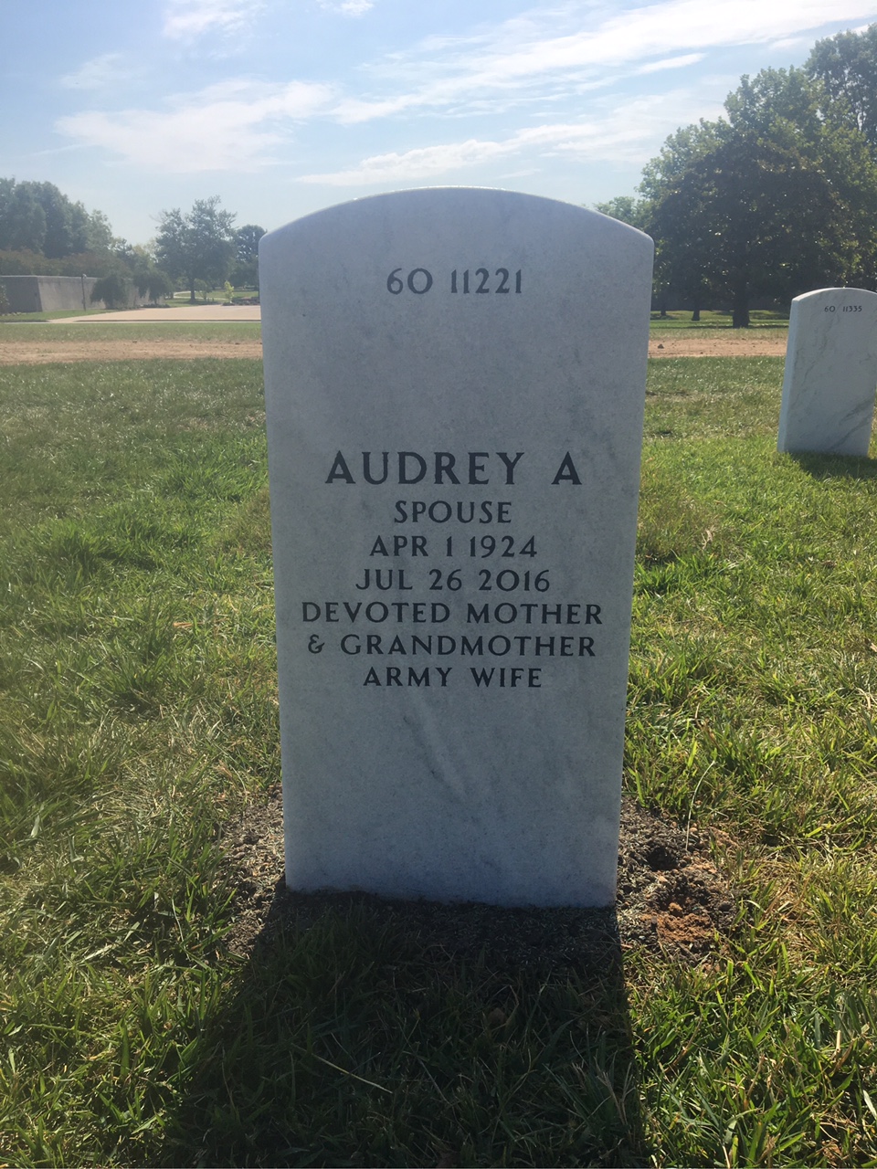 Back of headstone — Roy Baber