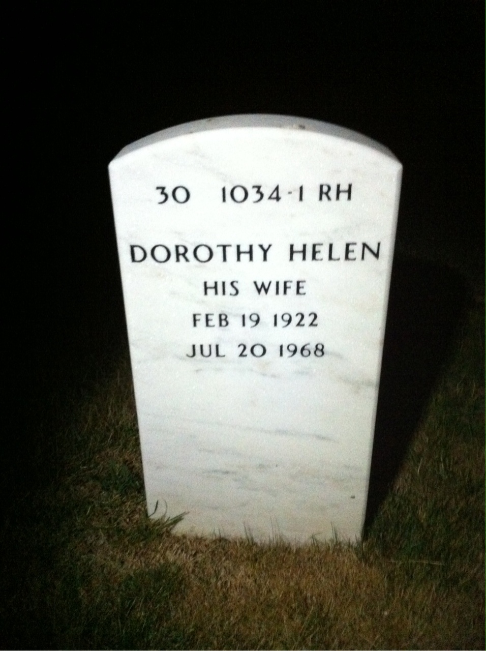 Back of headstone — William Wilkinson