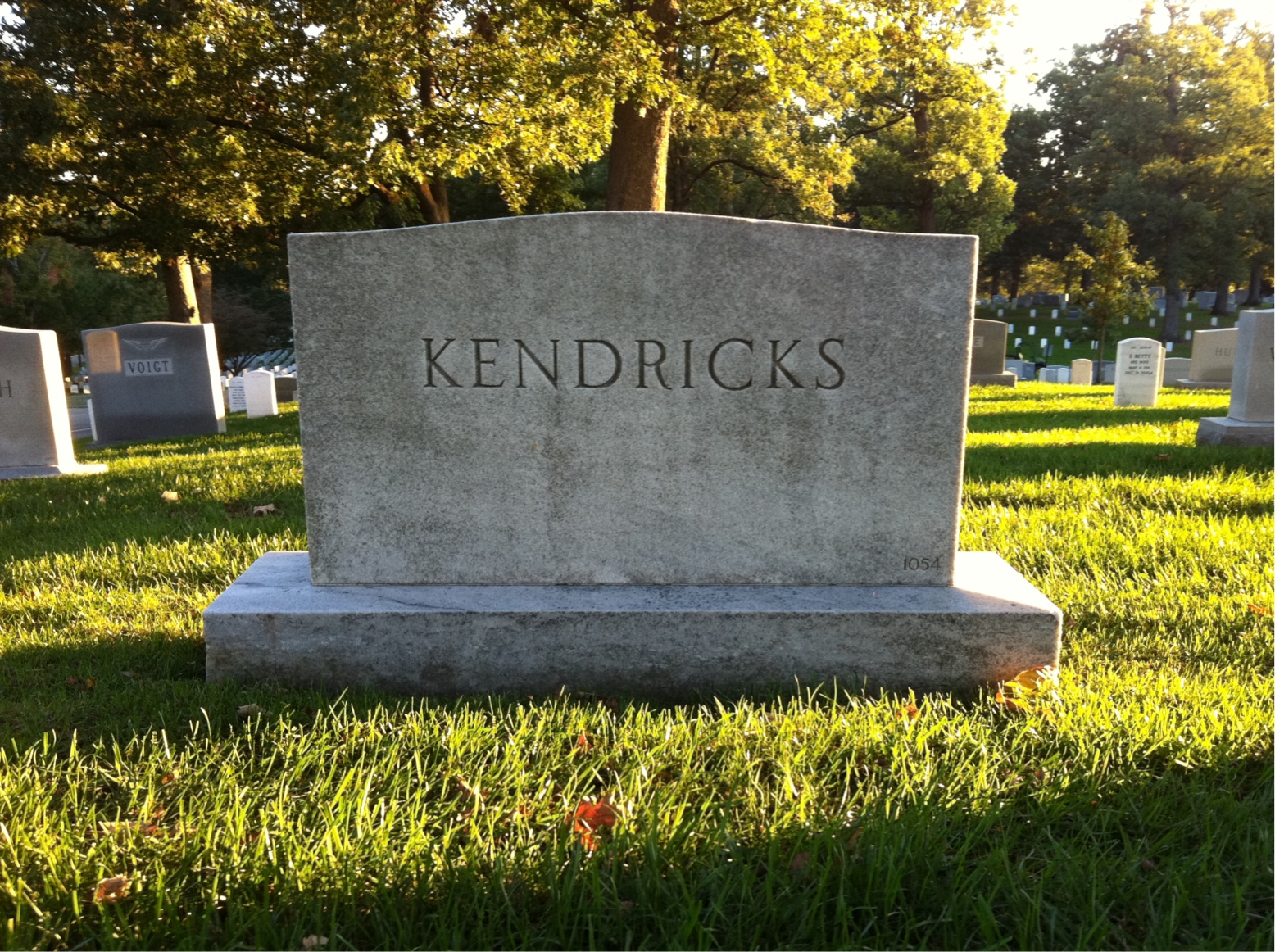 Back of headstone — Edward Kendricks