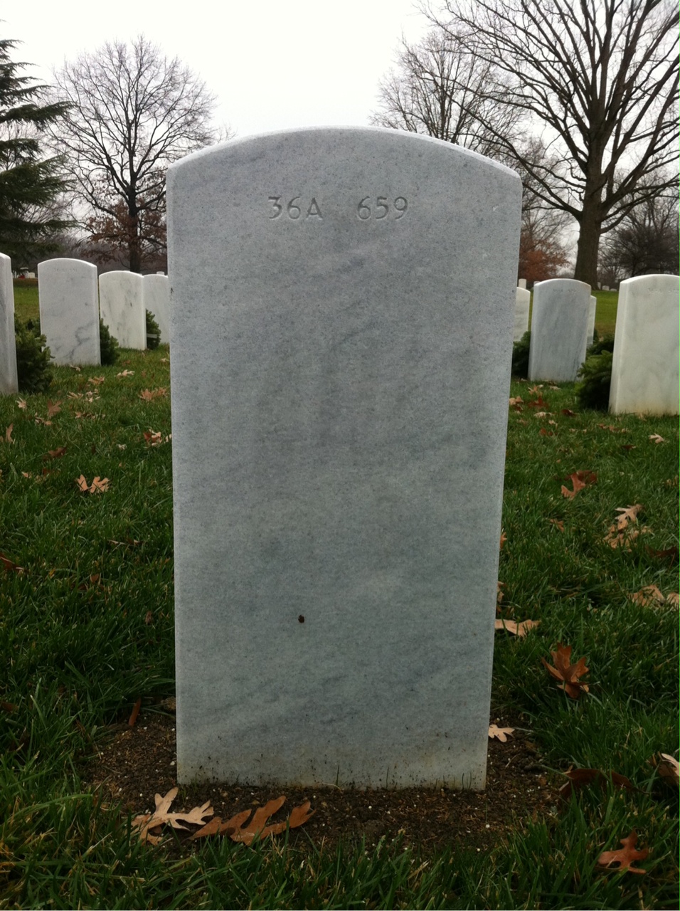 Back of headstone — William John Vogt