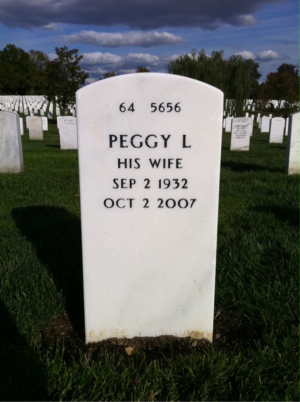 Back of headstone — Roland Carlson