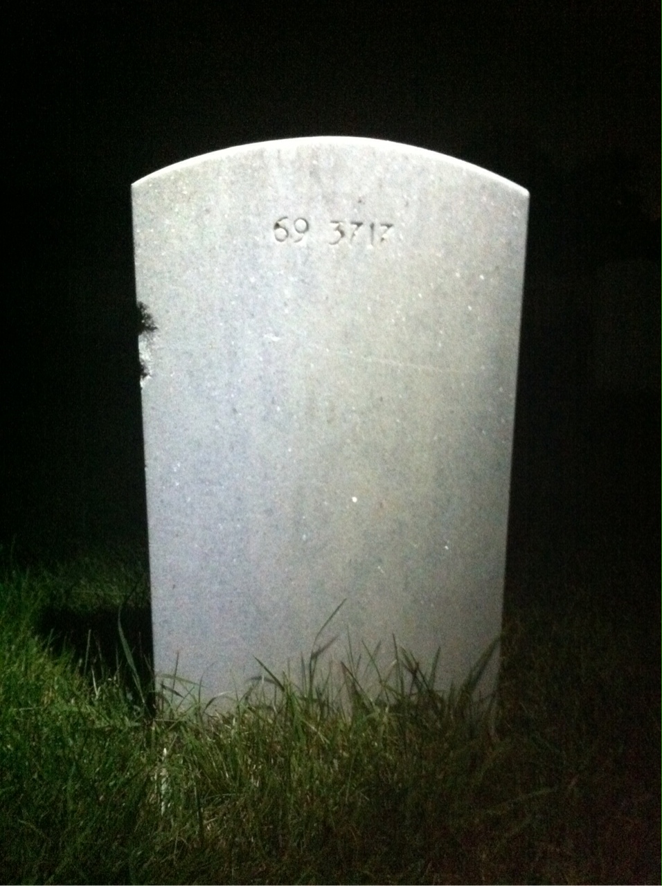 Back of headstone — Arthur Moore