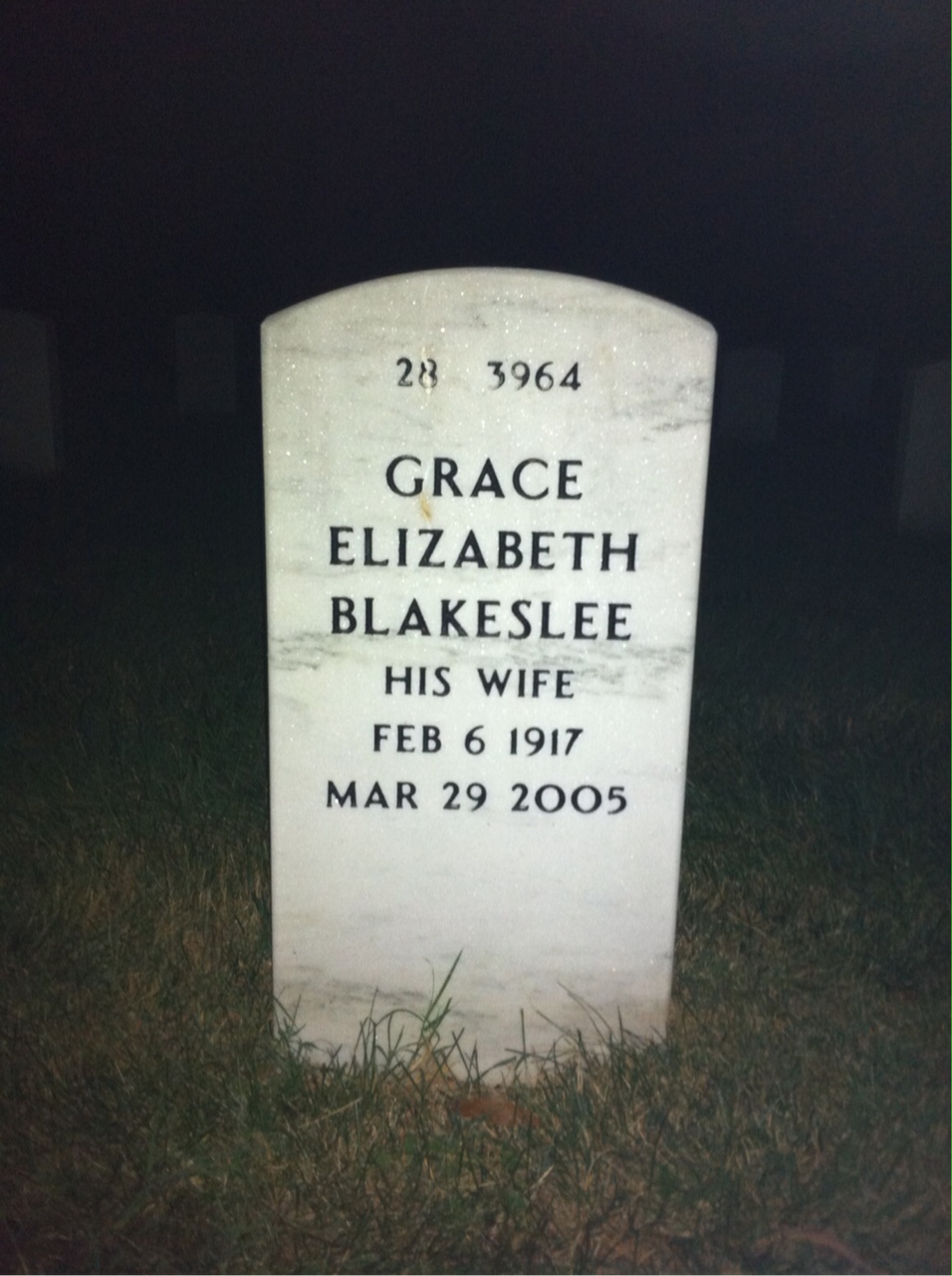 Back of headstone — Robert Denzler