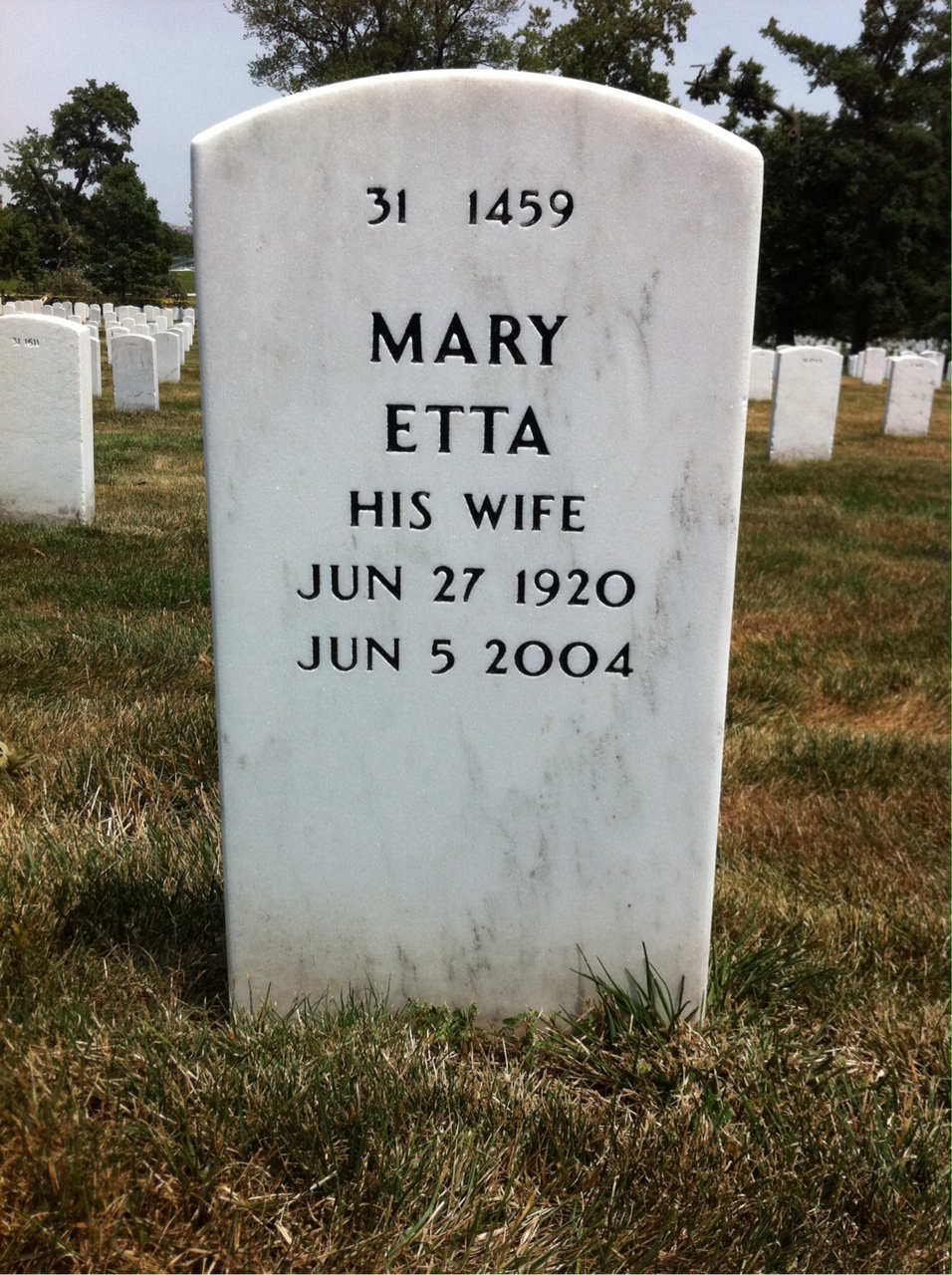 Back of headstone — Albert Makely