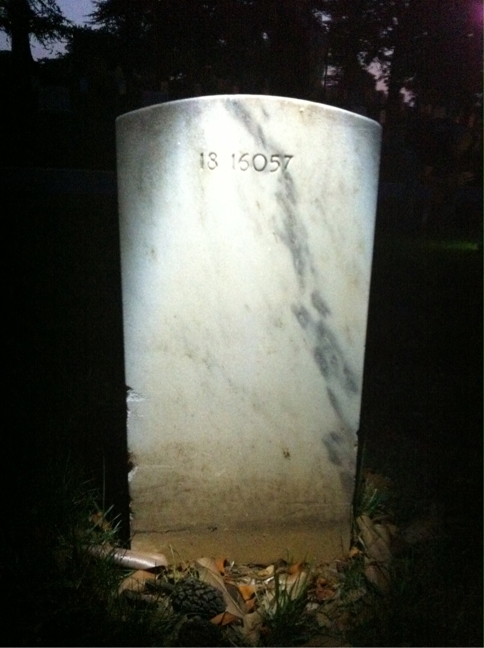 Back of headstone — Halvor Adams
