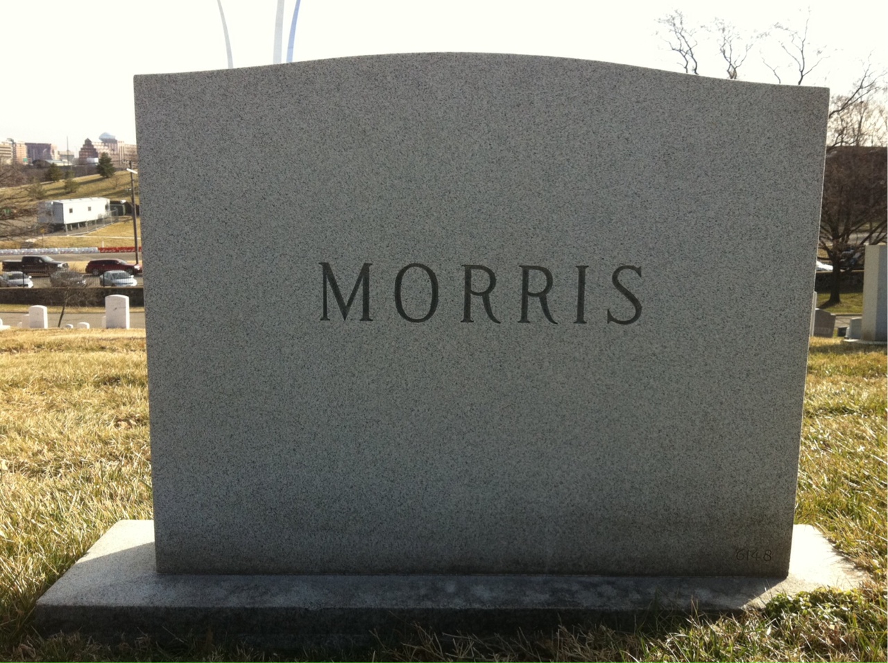 Back of headstone — Emma Morris