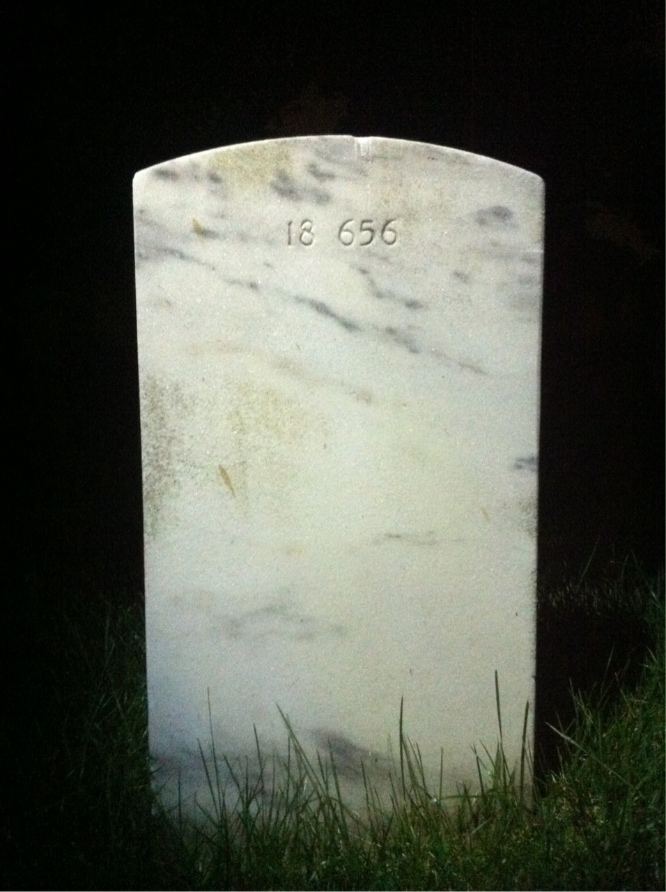 Back of headstone — Fred Baker