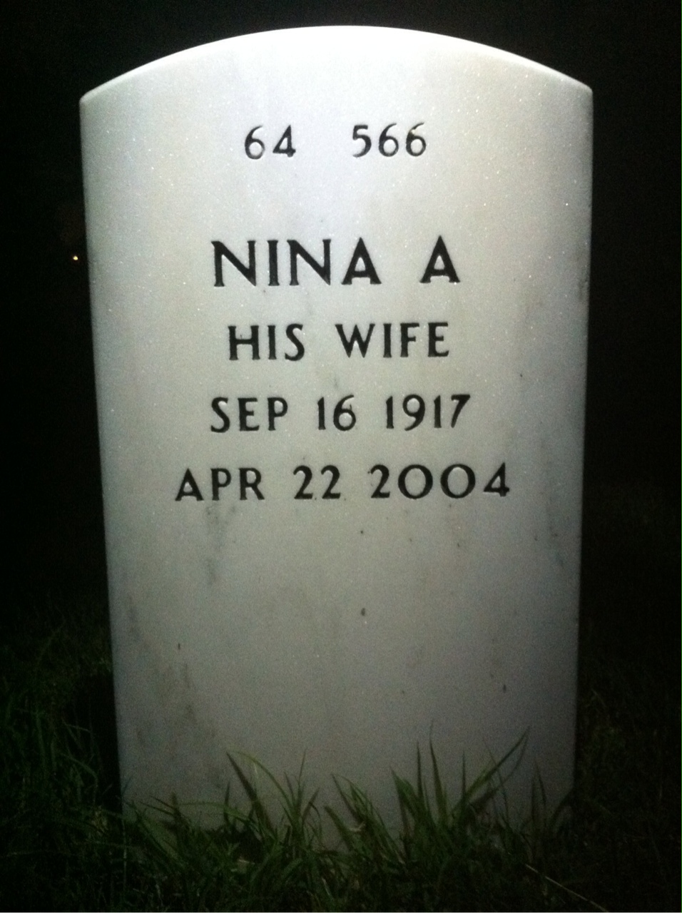 Back of headstone — C Robert Winchell
