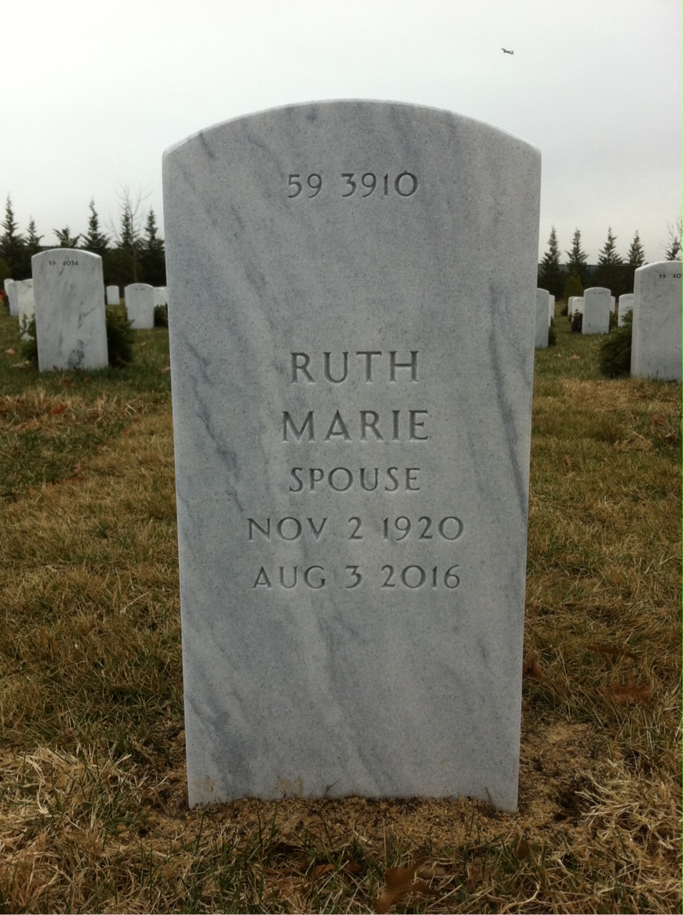 Back of headstone — Kenneth Quinlan