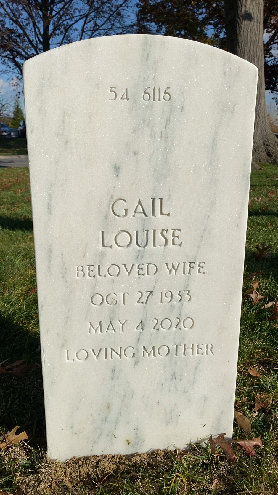 Back of headstone — Ronald Eklind