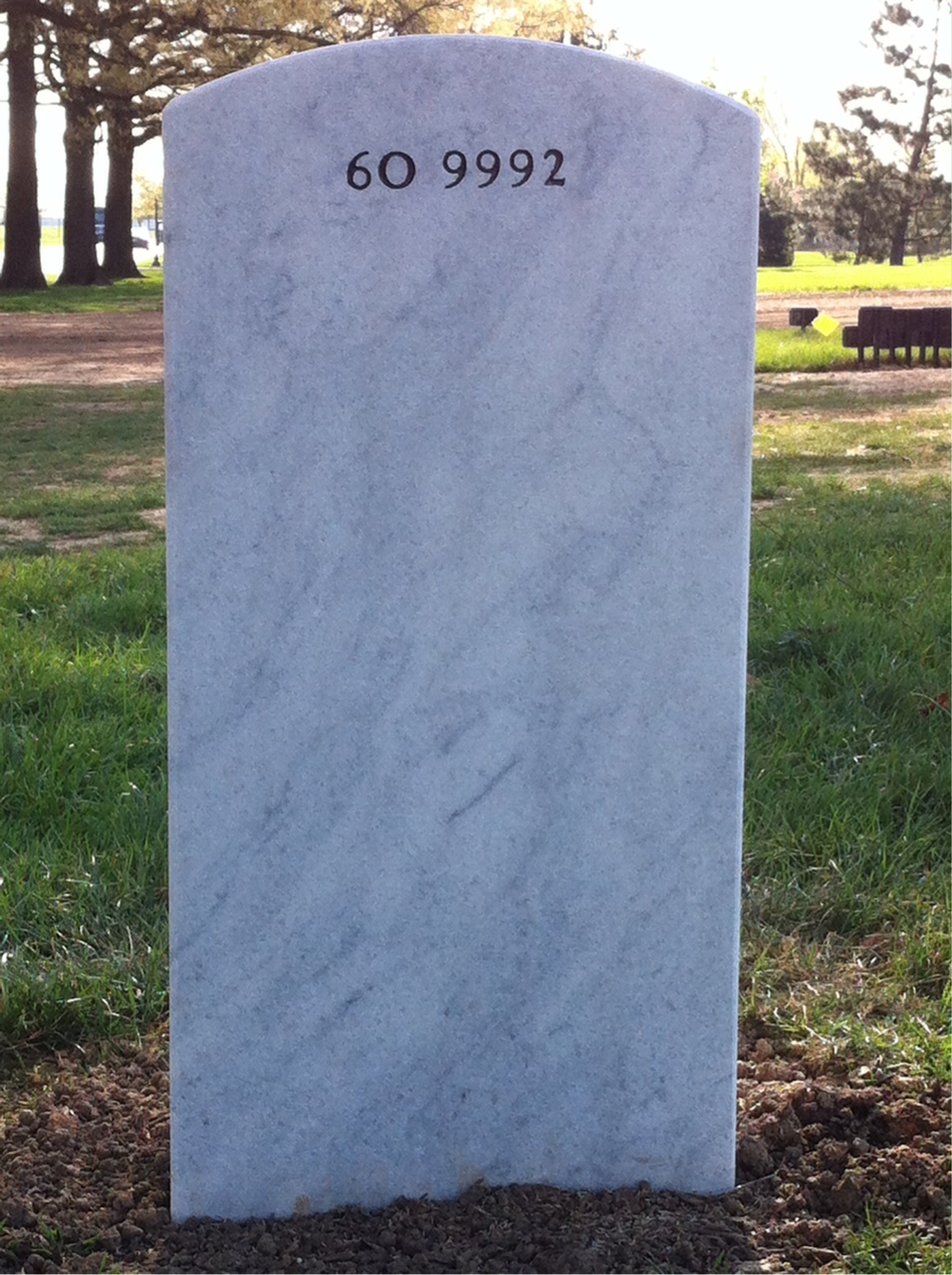 Back of headstone — William H Marshall