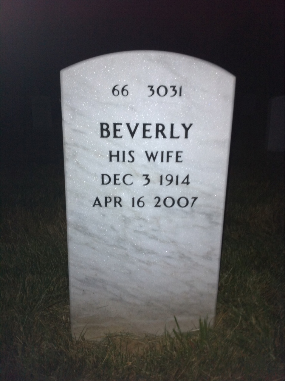 Back of headstone — Harold Thompson