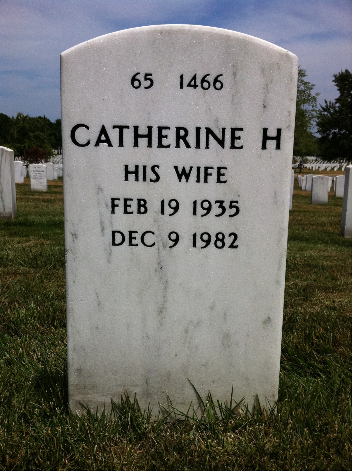 Back of headstone — Albert Winters