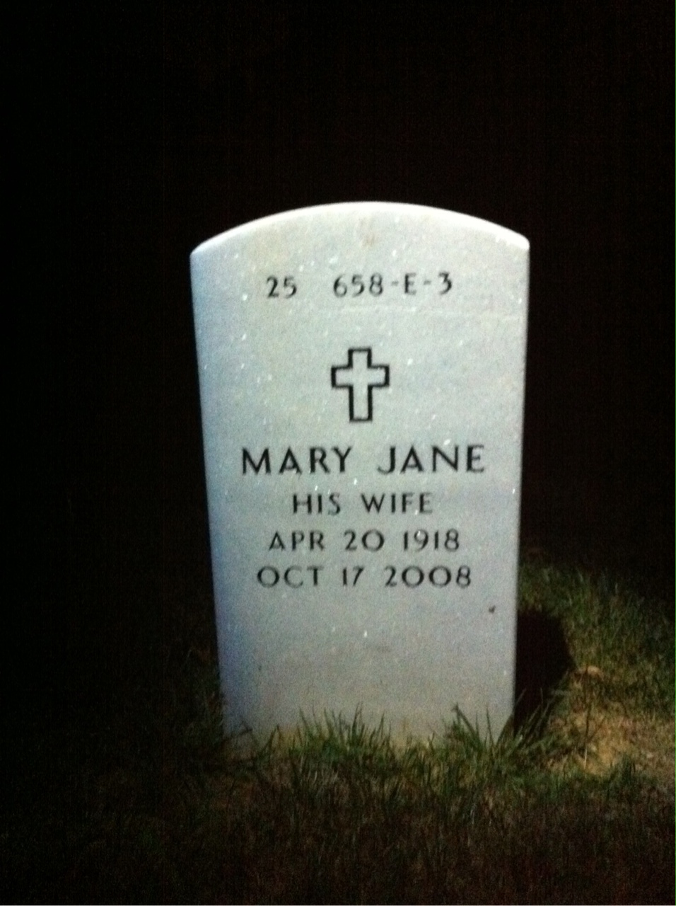 Back of headstone — James Lowe