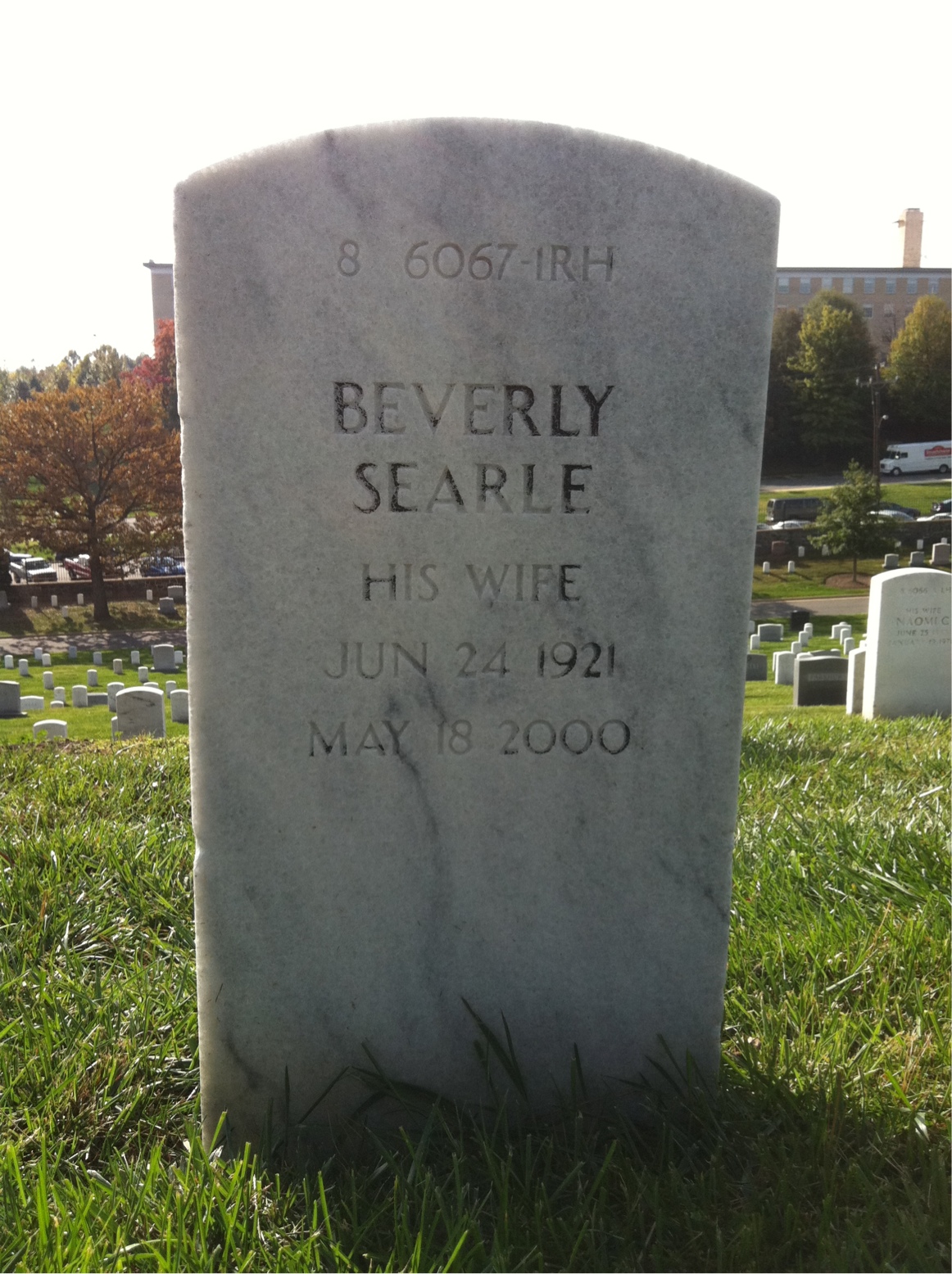 Back of headstone — Beverly Crock