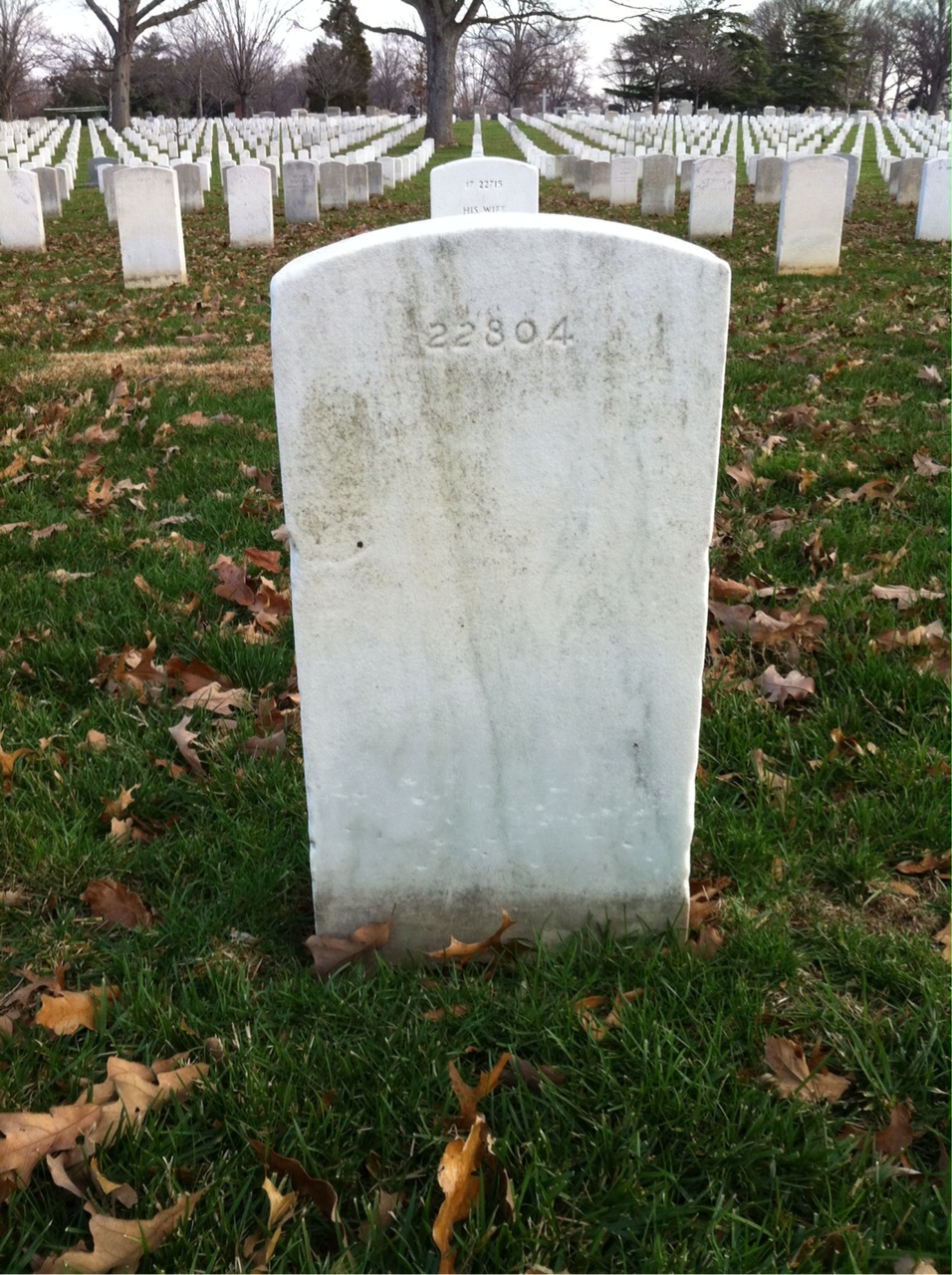 Back of headstone — William Mitchell