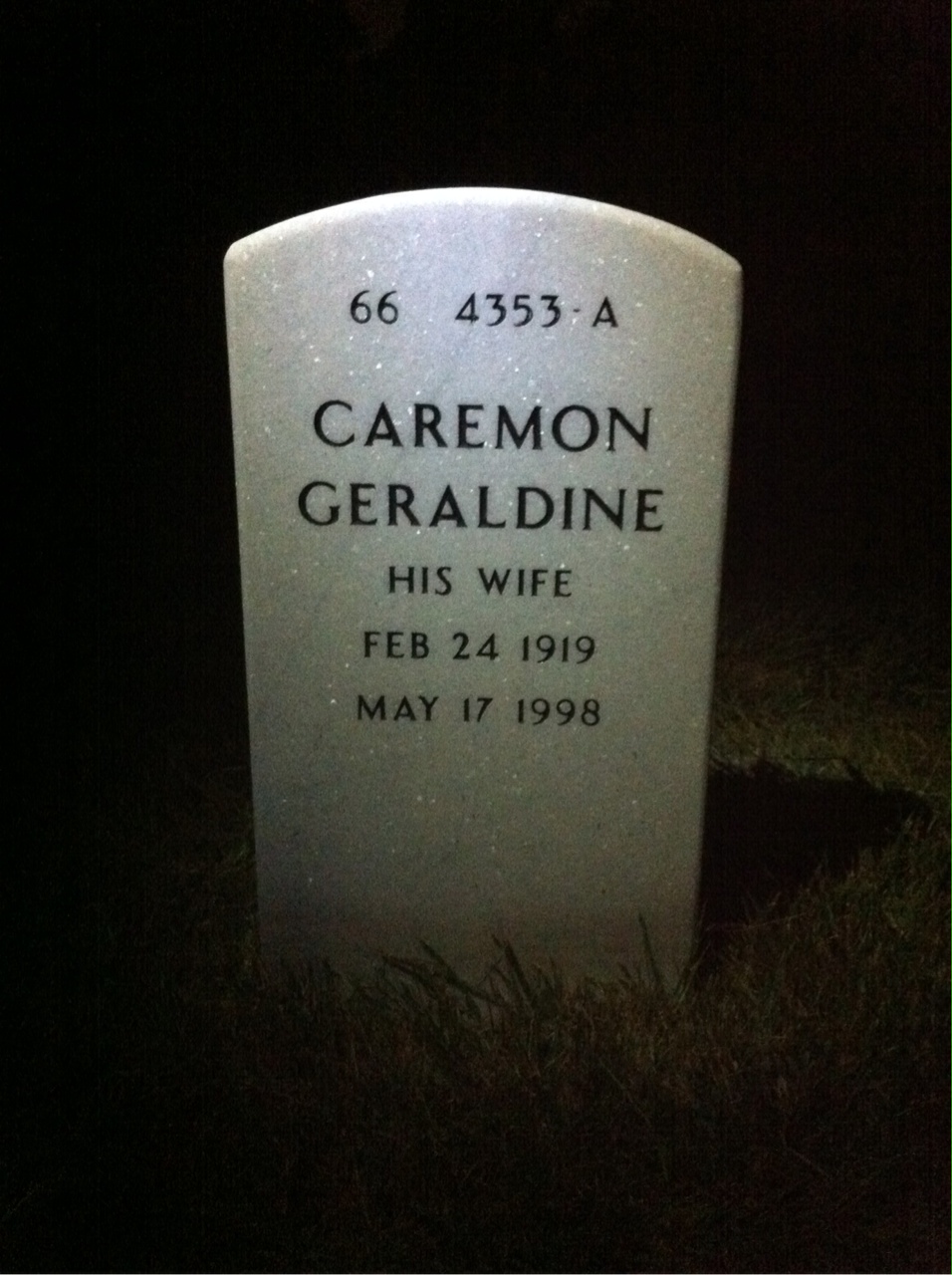 Back of headstone — John Neunsinger
