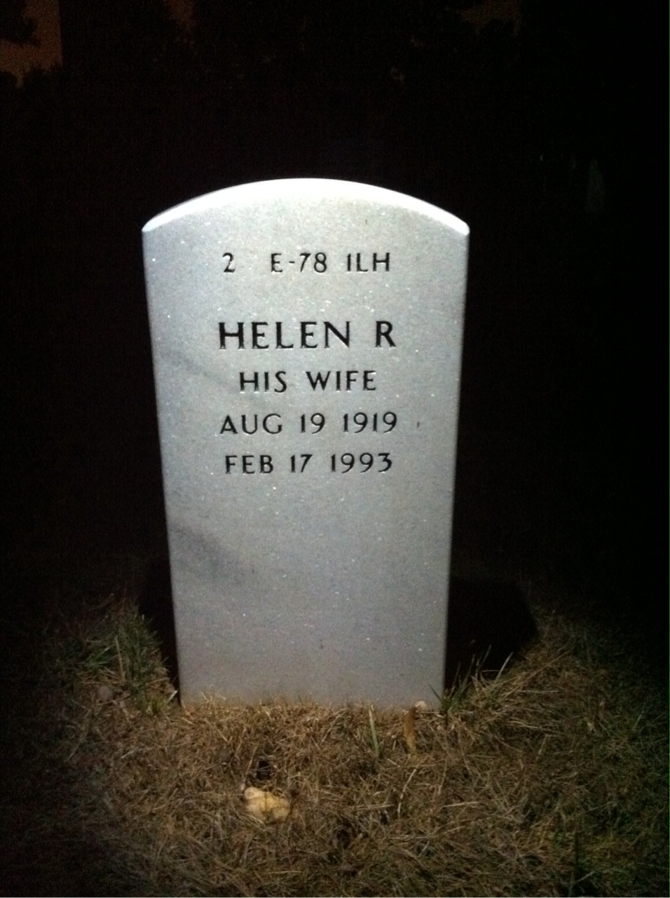 Back of headstone — Carmah Underwood