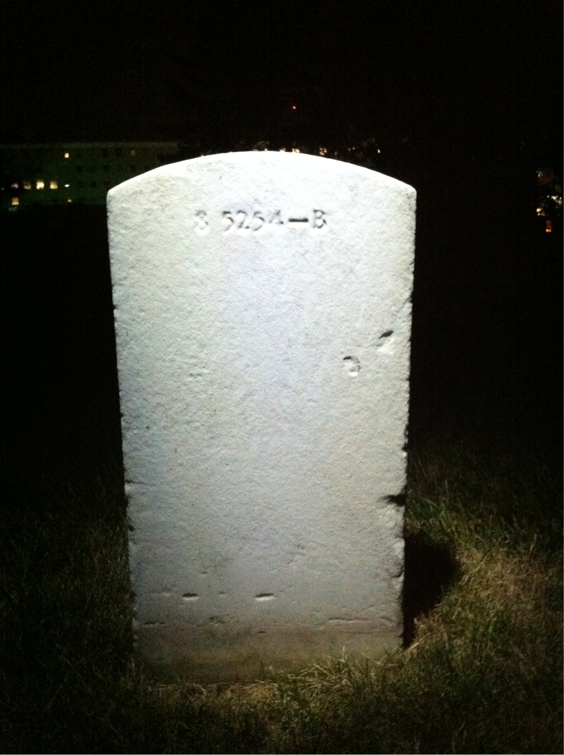 Back of headstone — John Mooney