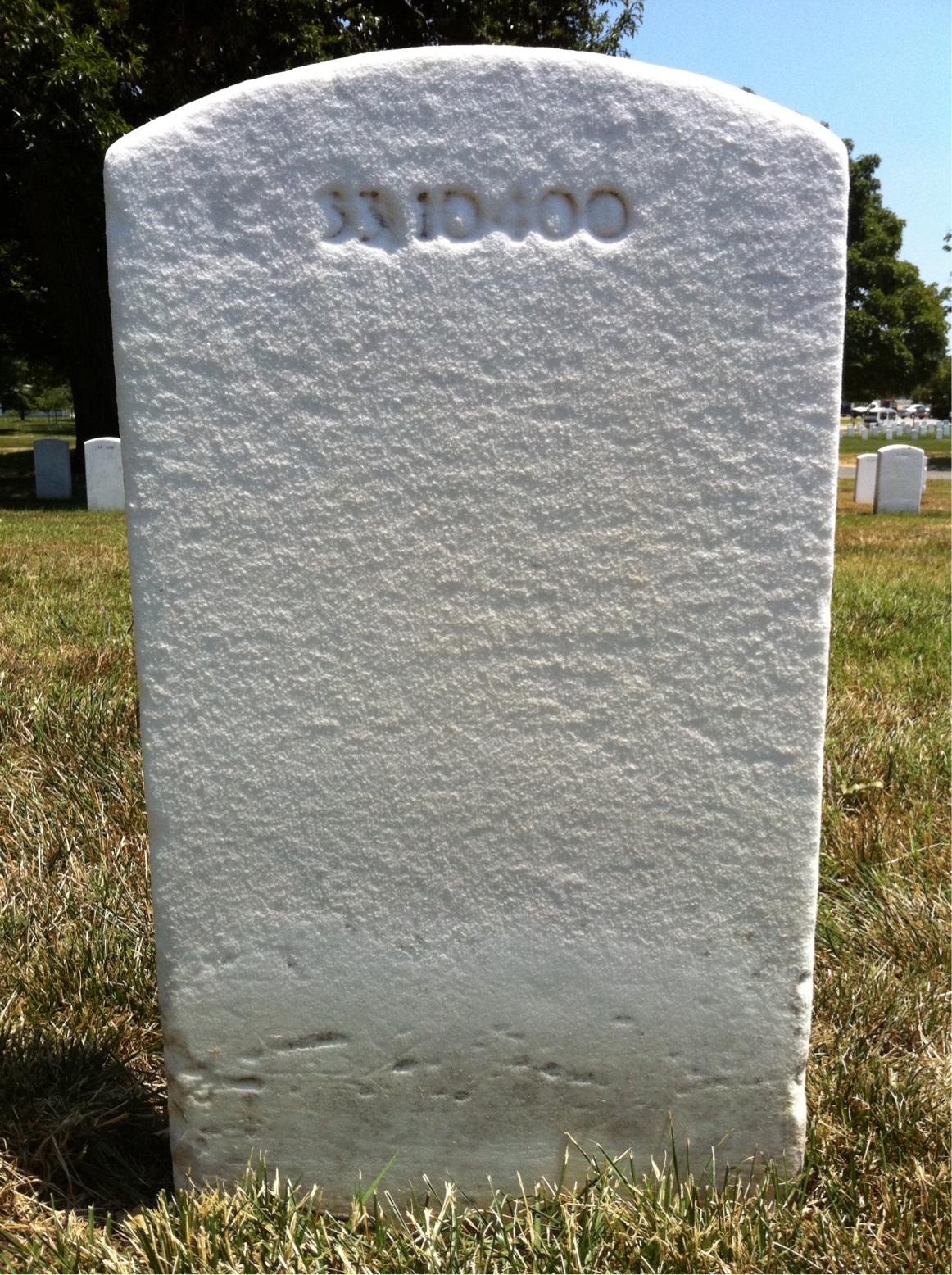 Back of headstone — Amos Conrad