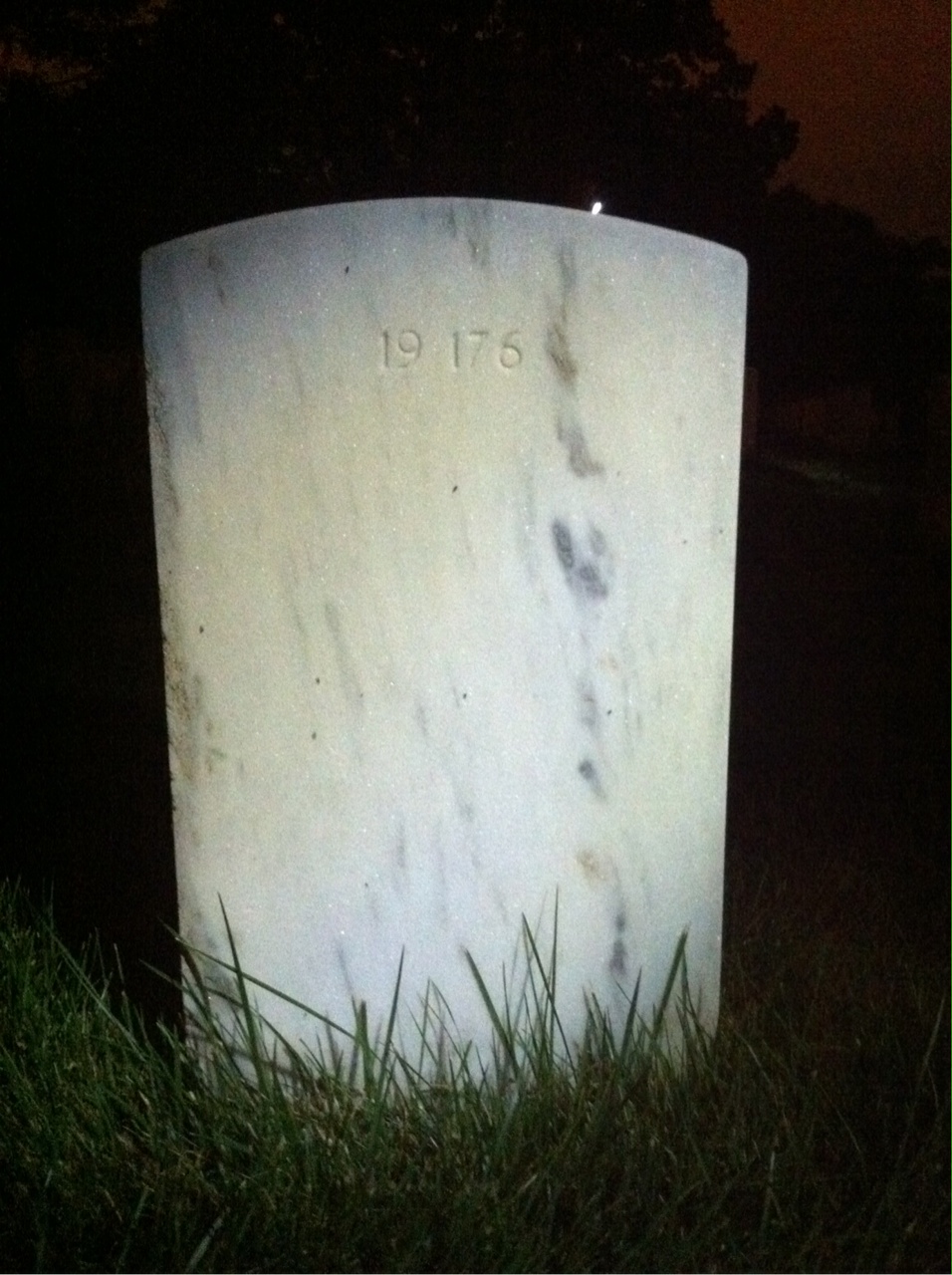Back of headstone — Tom Addison