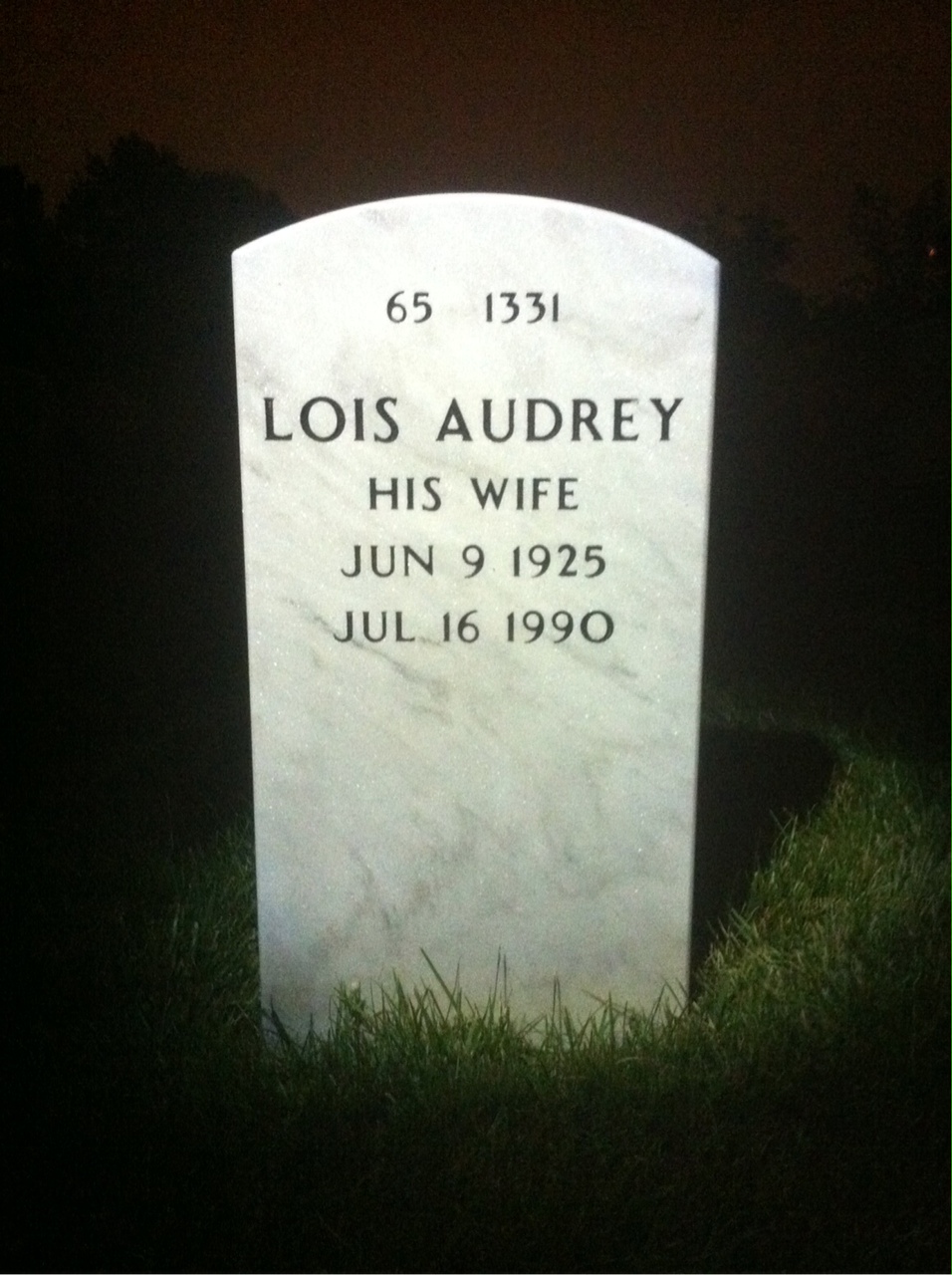 Back of headstone — Arne Christiansen
