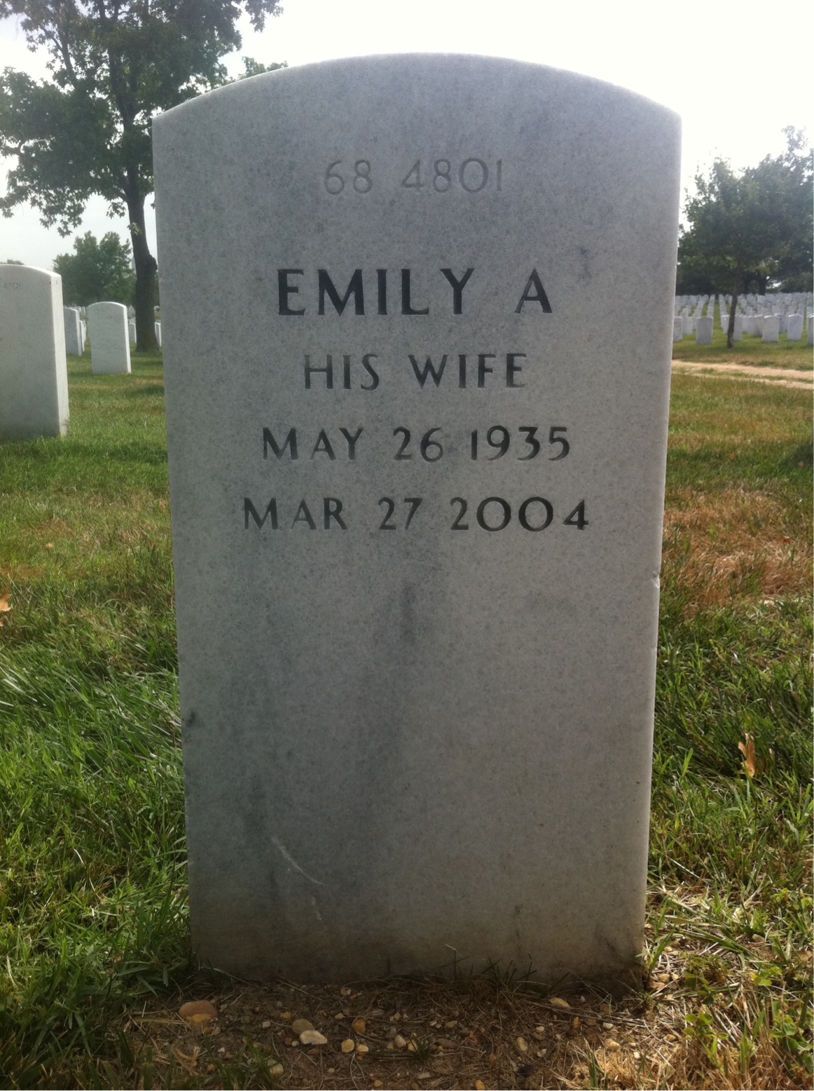 Back of headstone — Henry Hill