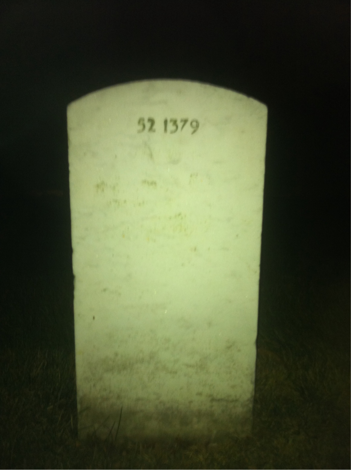 Back of headstone — William C Howard