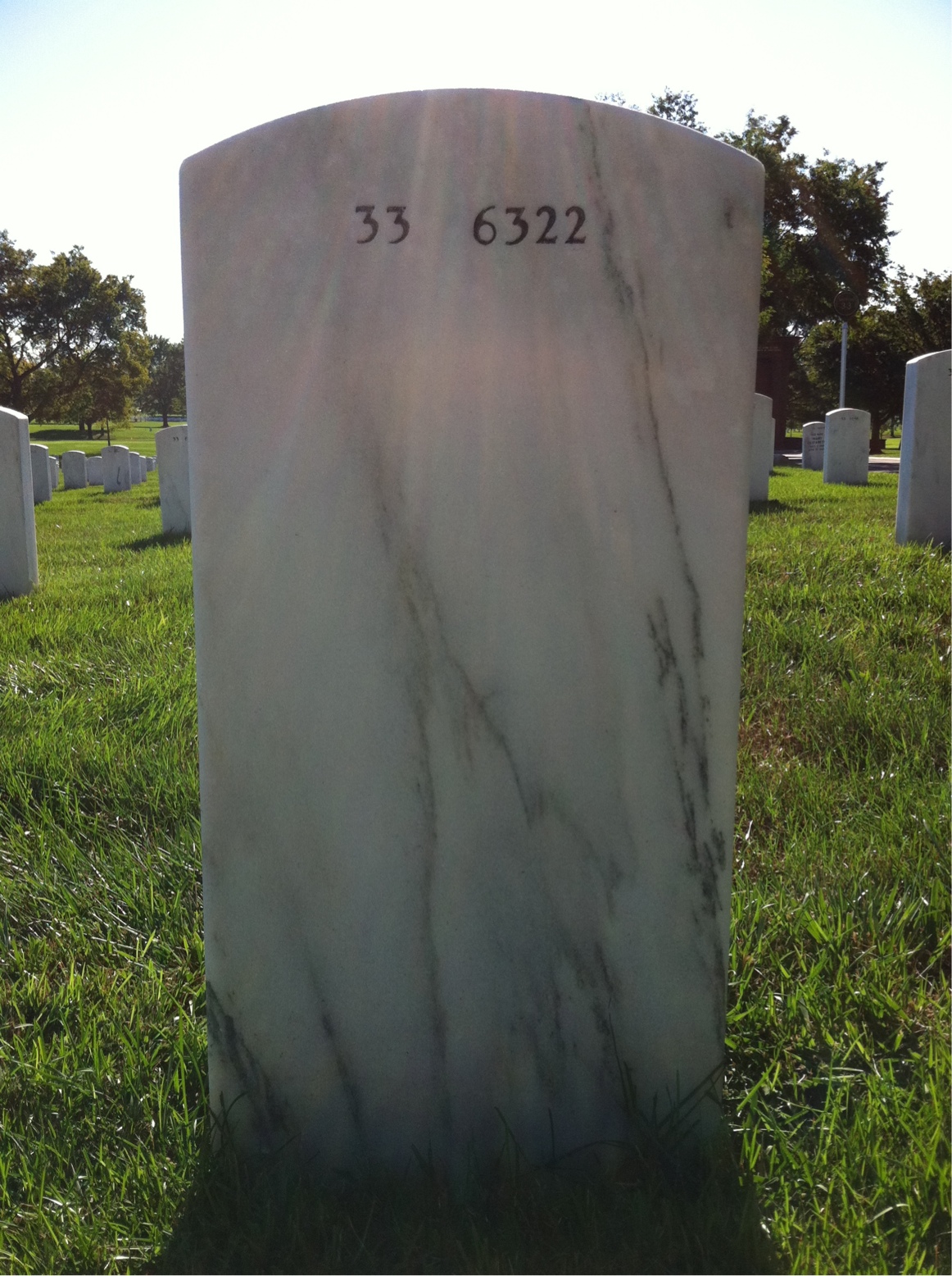 Back of headstone — Leroy Moriarty