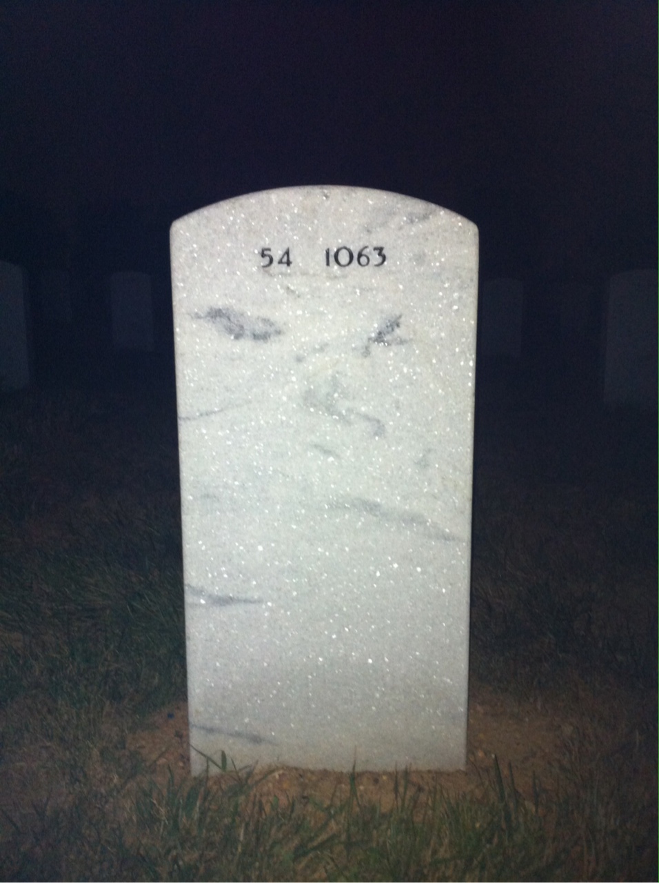 Back of headstone — Walter Church
