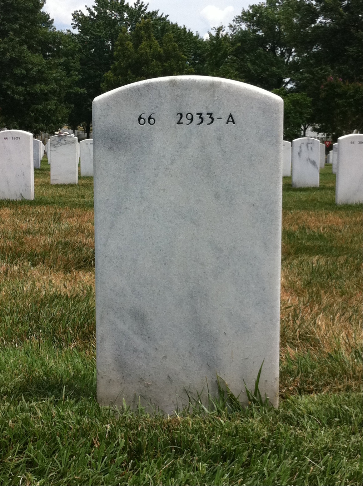 Back of headstone — Harold Waybright