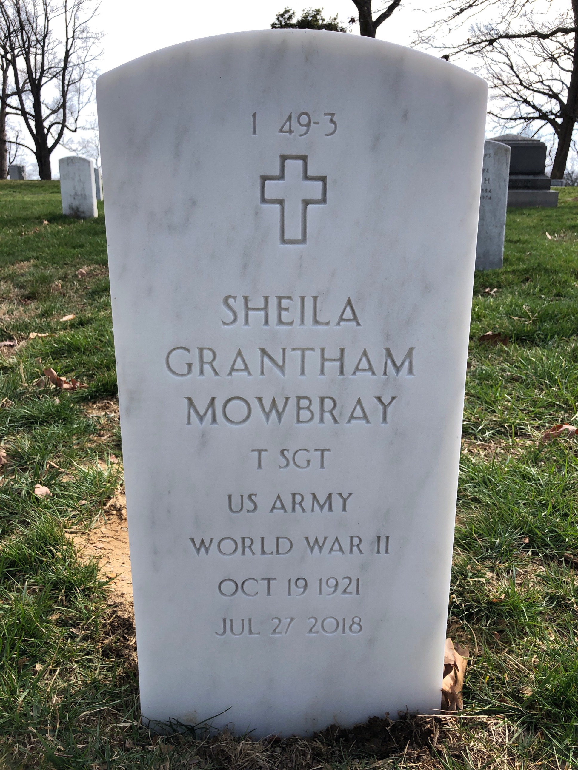 Back of headstone — Jay Mowbray