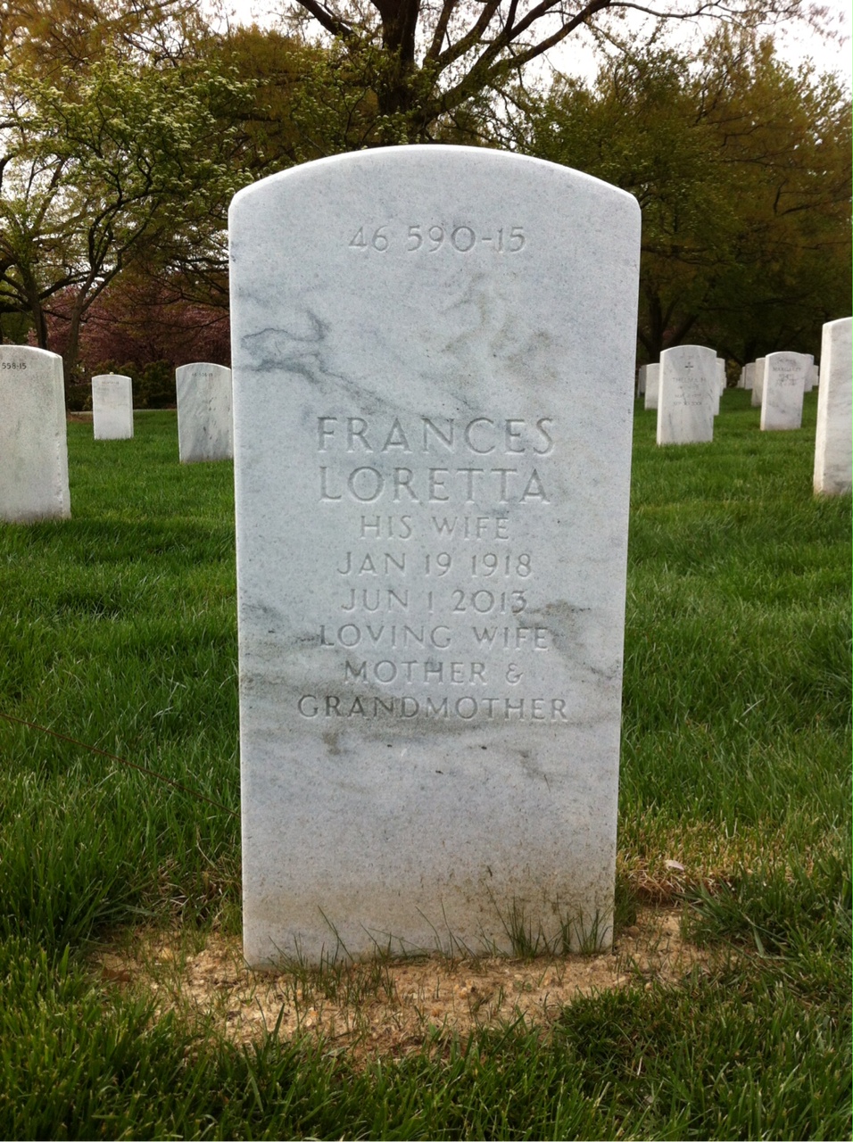 Back of headstone — Alfred Montrone