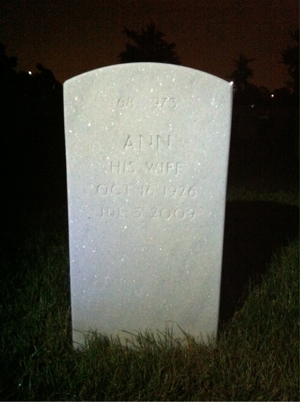 Back of headstone — Bruce Butler