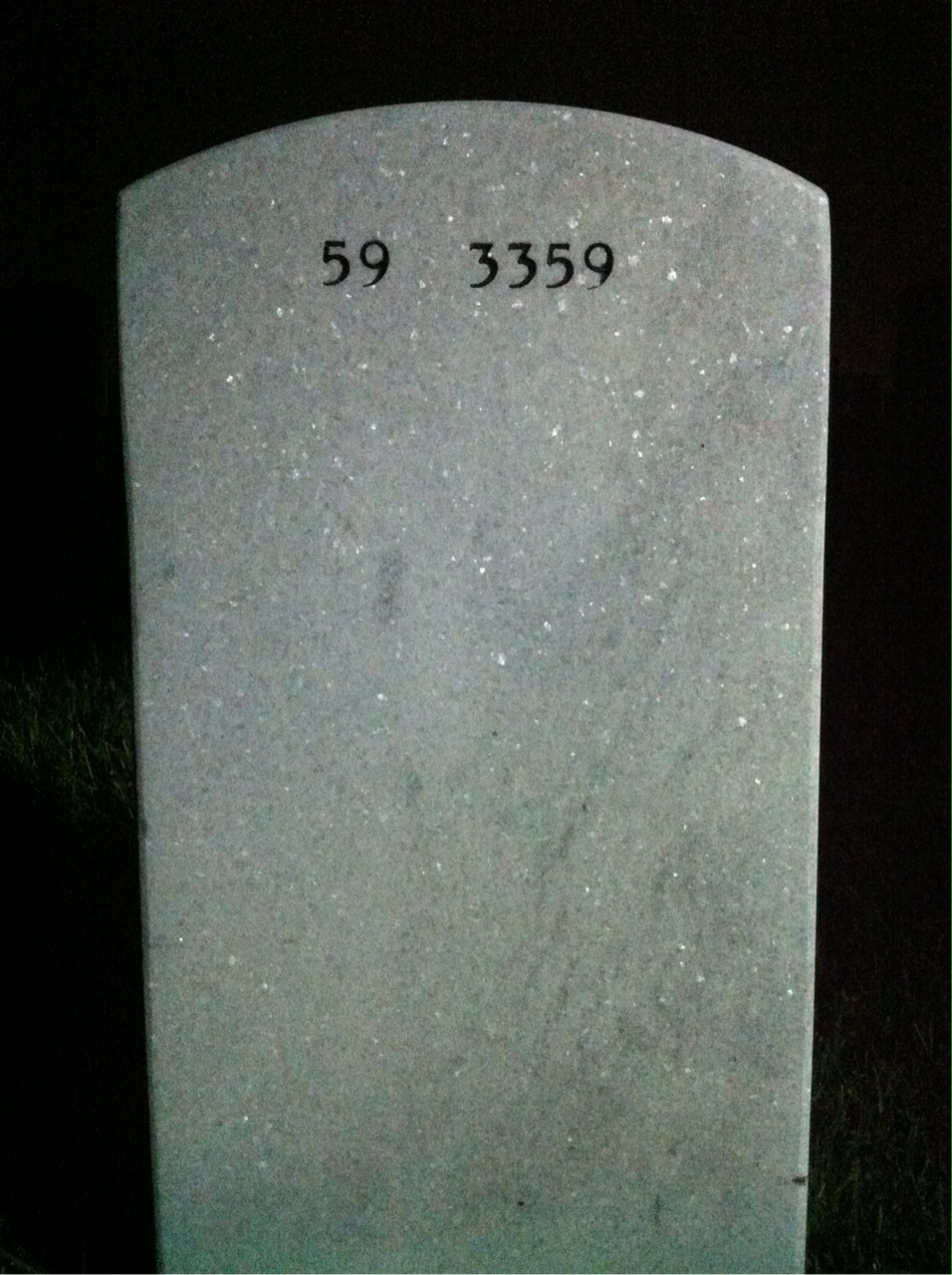 Back of headstone — William Lahanse
