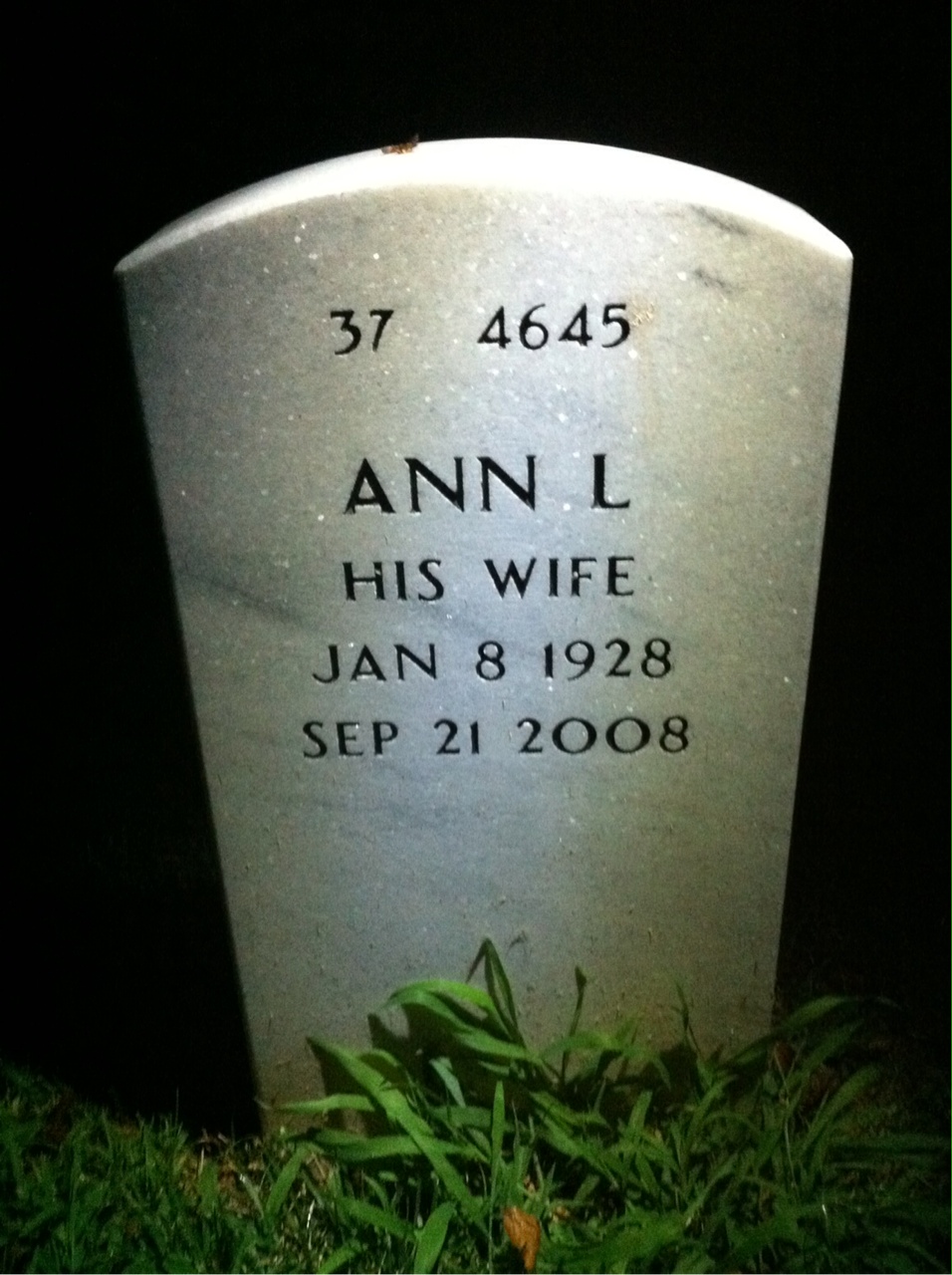 Back of headstone — Stanley Smrek