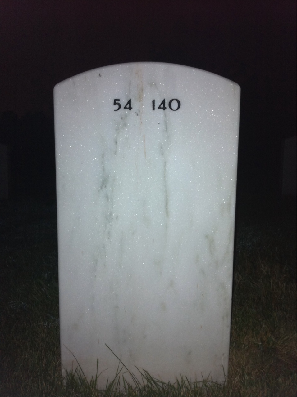 Back of headstone — William Mann