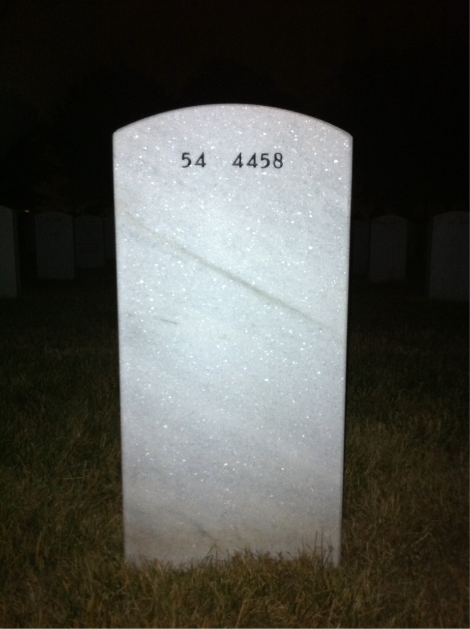 Back of headstone — Vernon Hill