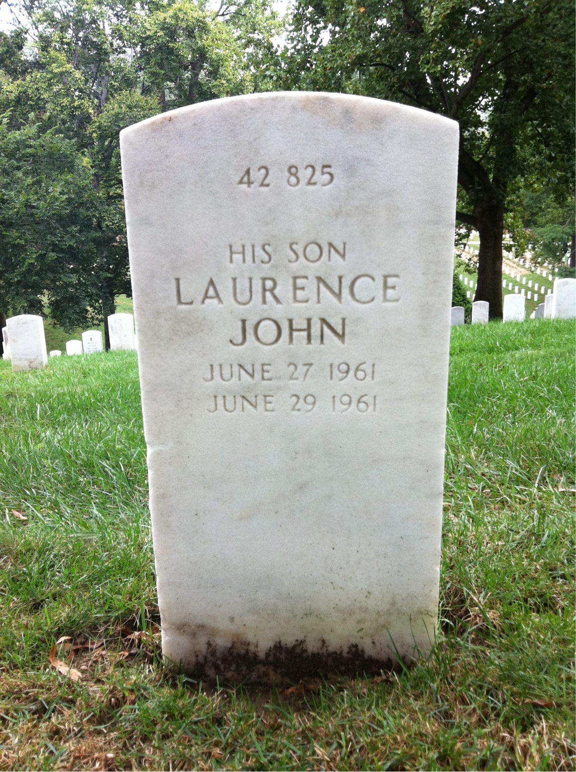 Back of headstone — Lawrence Clark