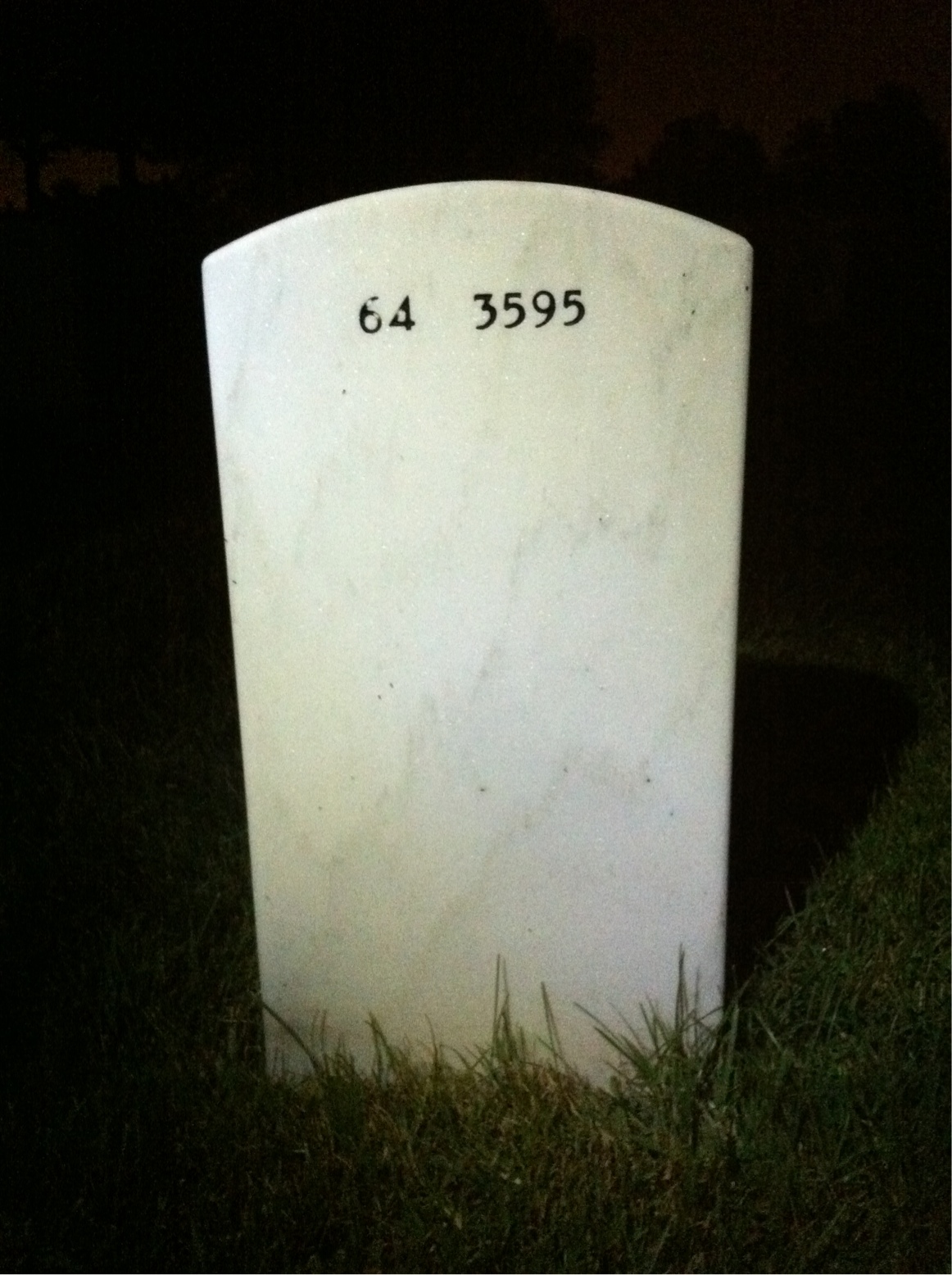 Back of headstone — Paul Guy