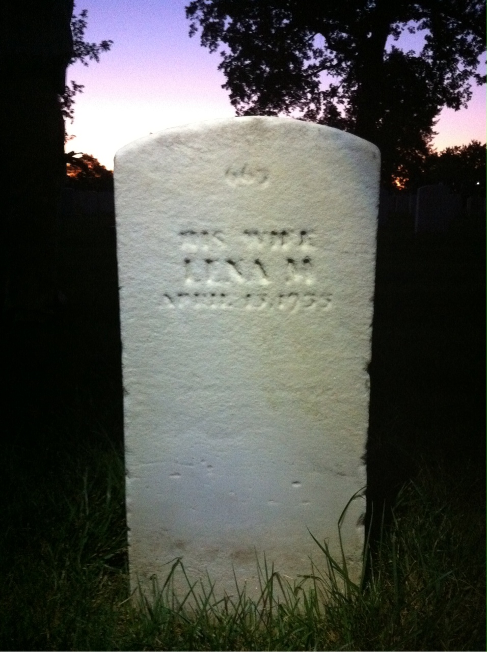 Back of headstone — Thomas Murphy